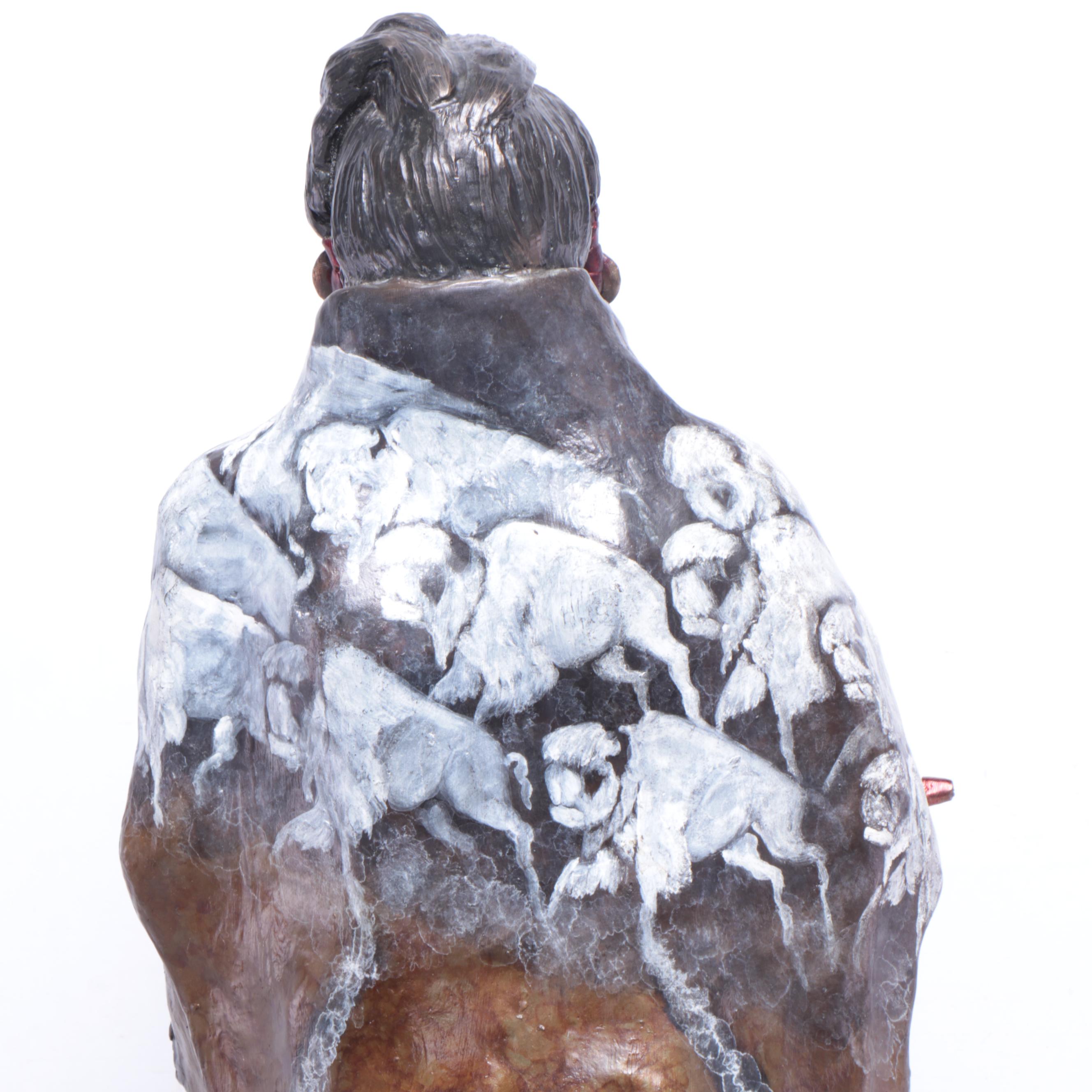 Bruce Contway Cold Painted Bronze Sculpture "Wicasa Wakan"