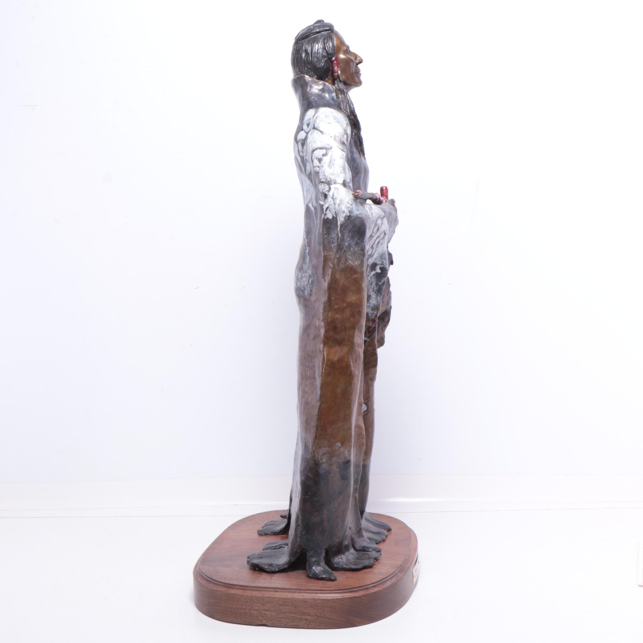 Bruce Contway Cold Painted Bronze Sculpture "Wicasa Wakan"
