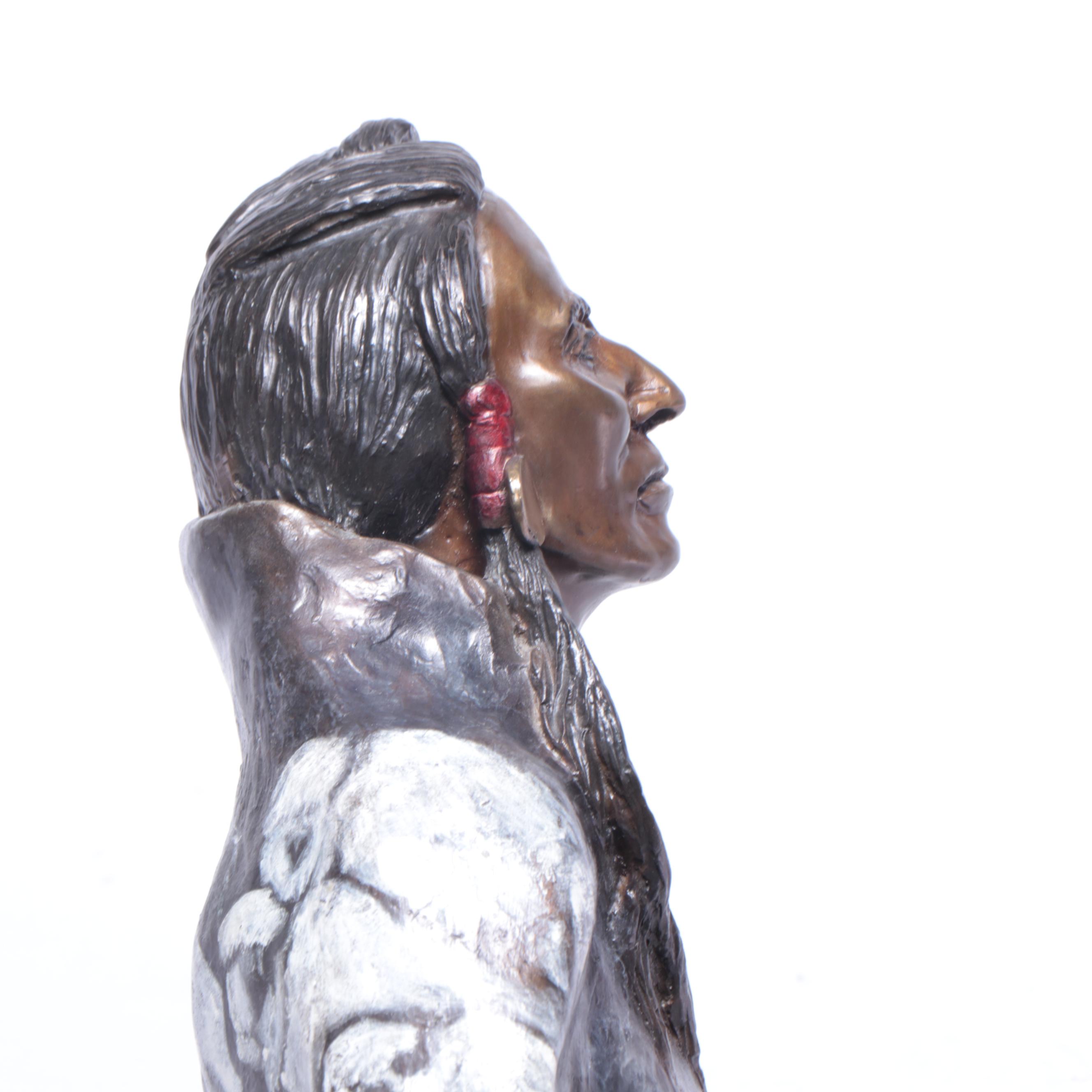 Bruce Contway Cold Painted Bronze Sculpture "Wicasa Wakan"