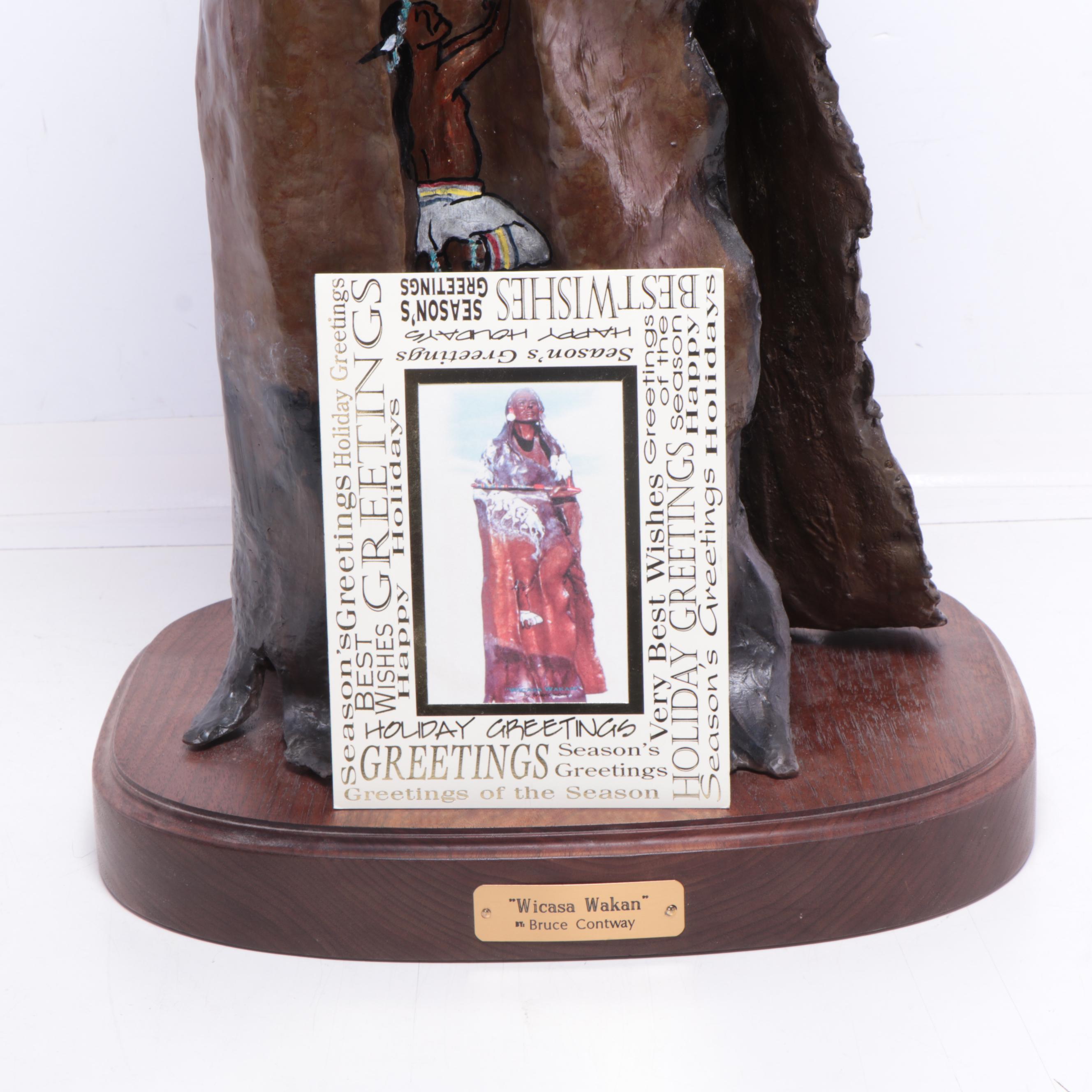 Bruce Contway Cold Painted Bronze Sculpture "Wicasa Wakan"