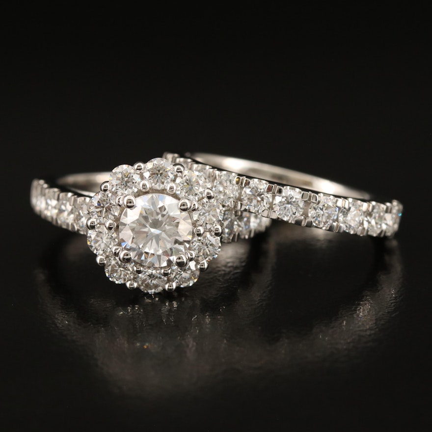 14K 2.99 CTW Lab Grown Diamond Ring Set