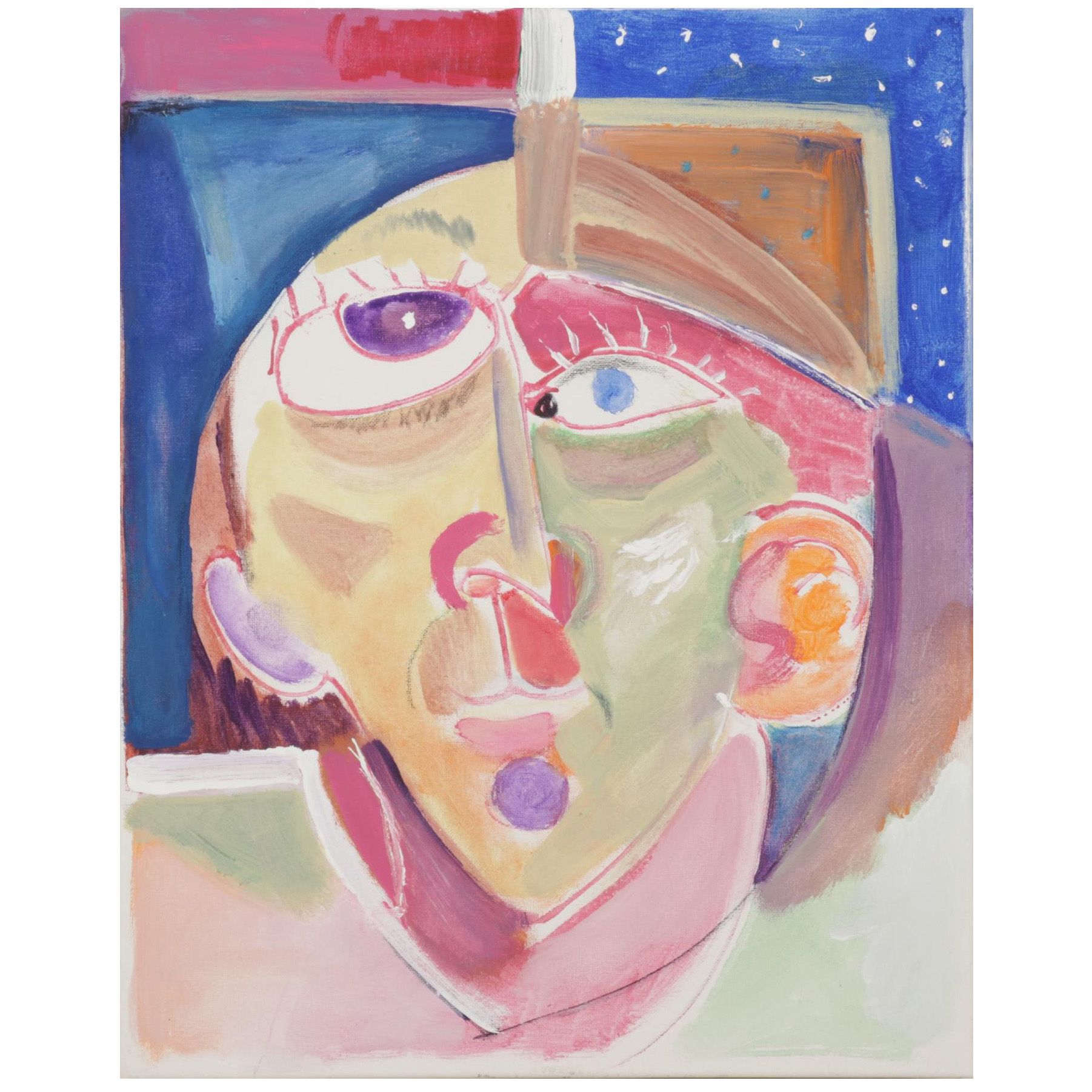 Philip the Transplant Portrait Acrylic Painting "Descartes," 2022