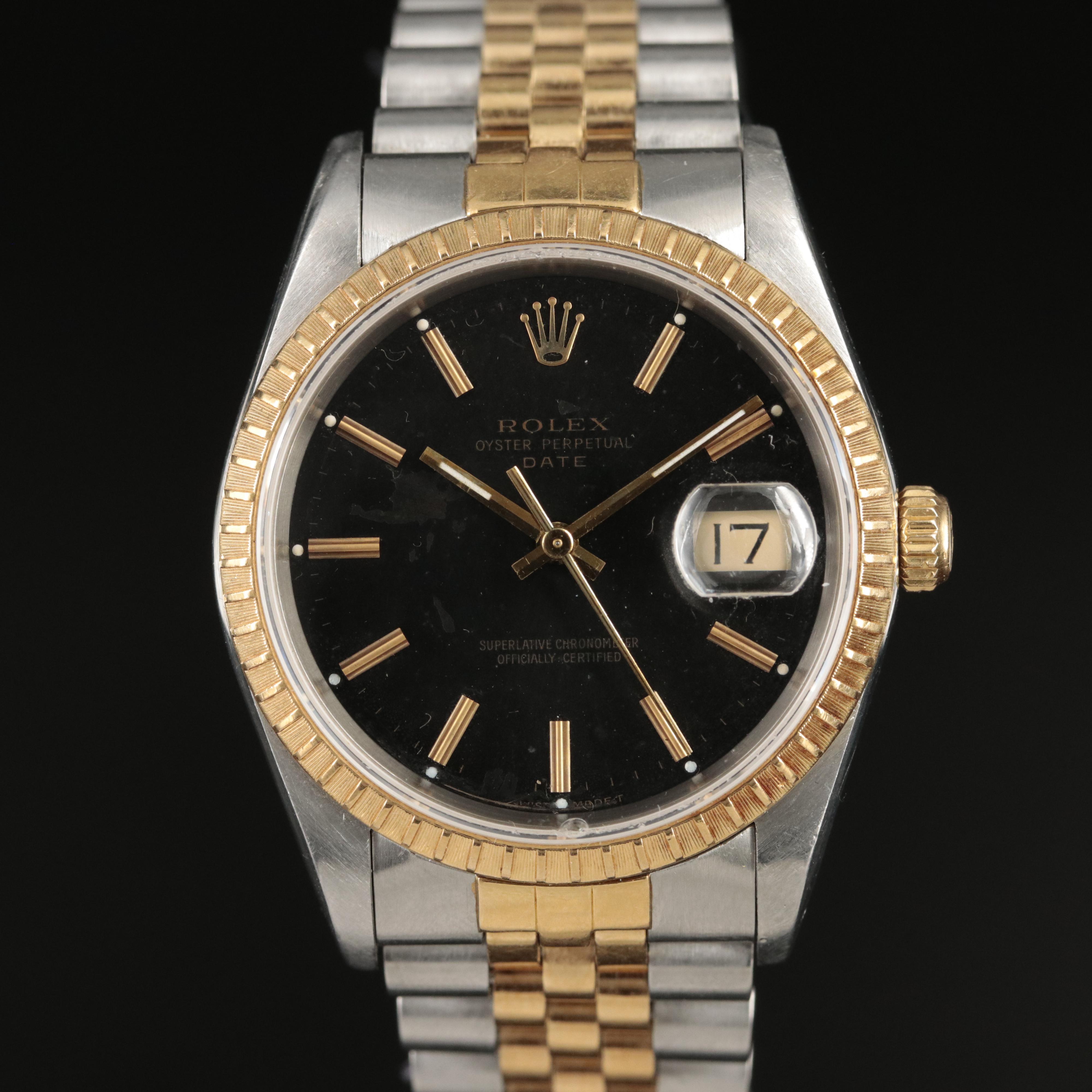1989 Rolex Oyster Perpetual Date 18K and Stainless Steel Watch