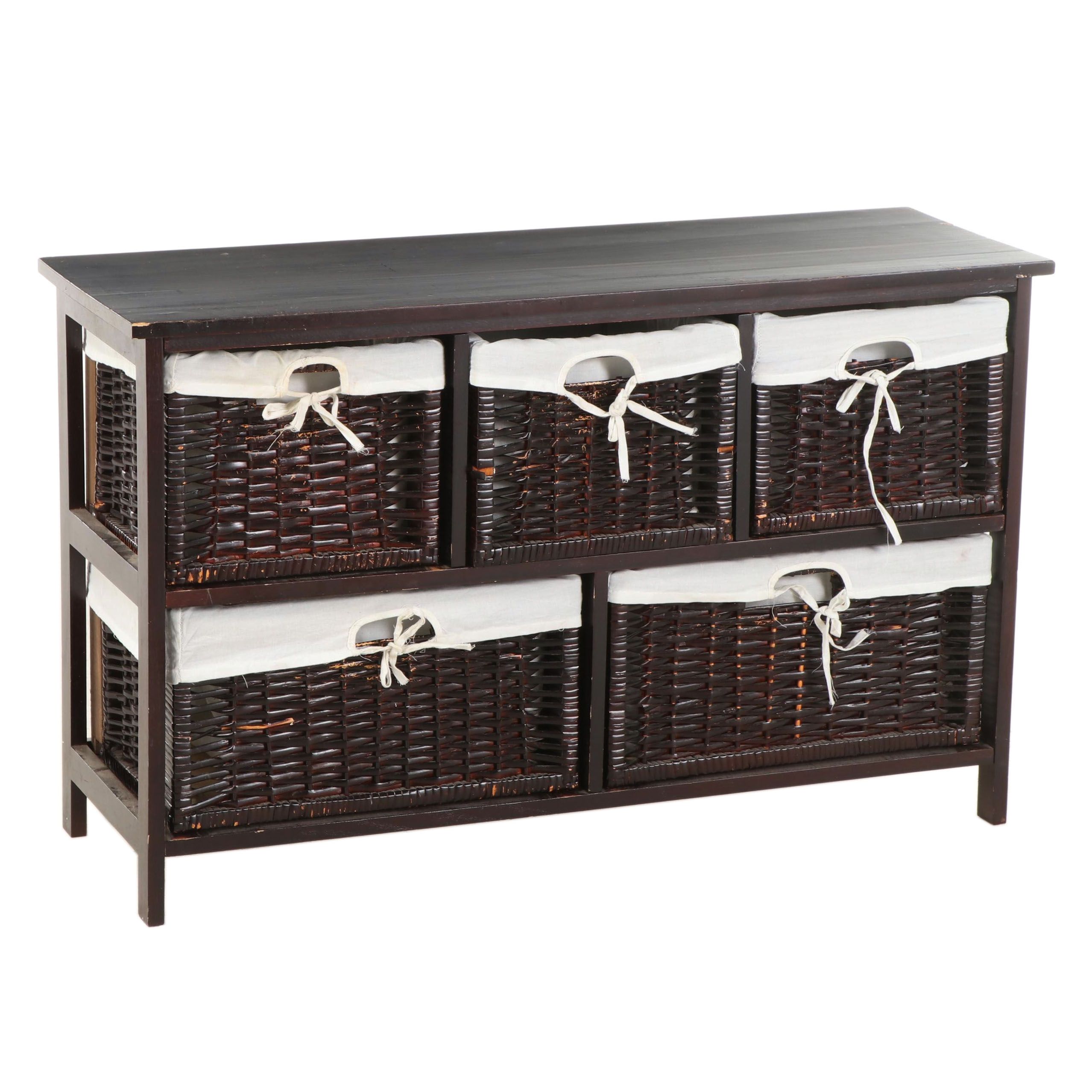Contemporary Five-Basket Storage Console