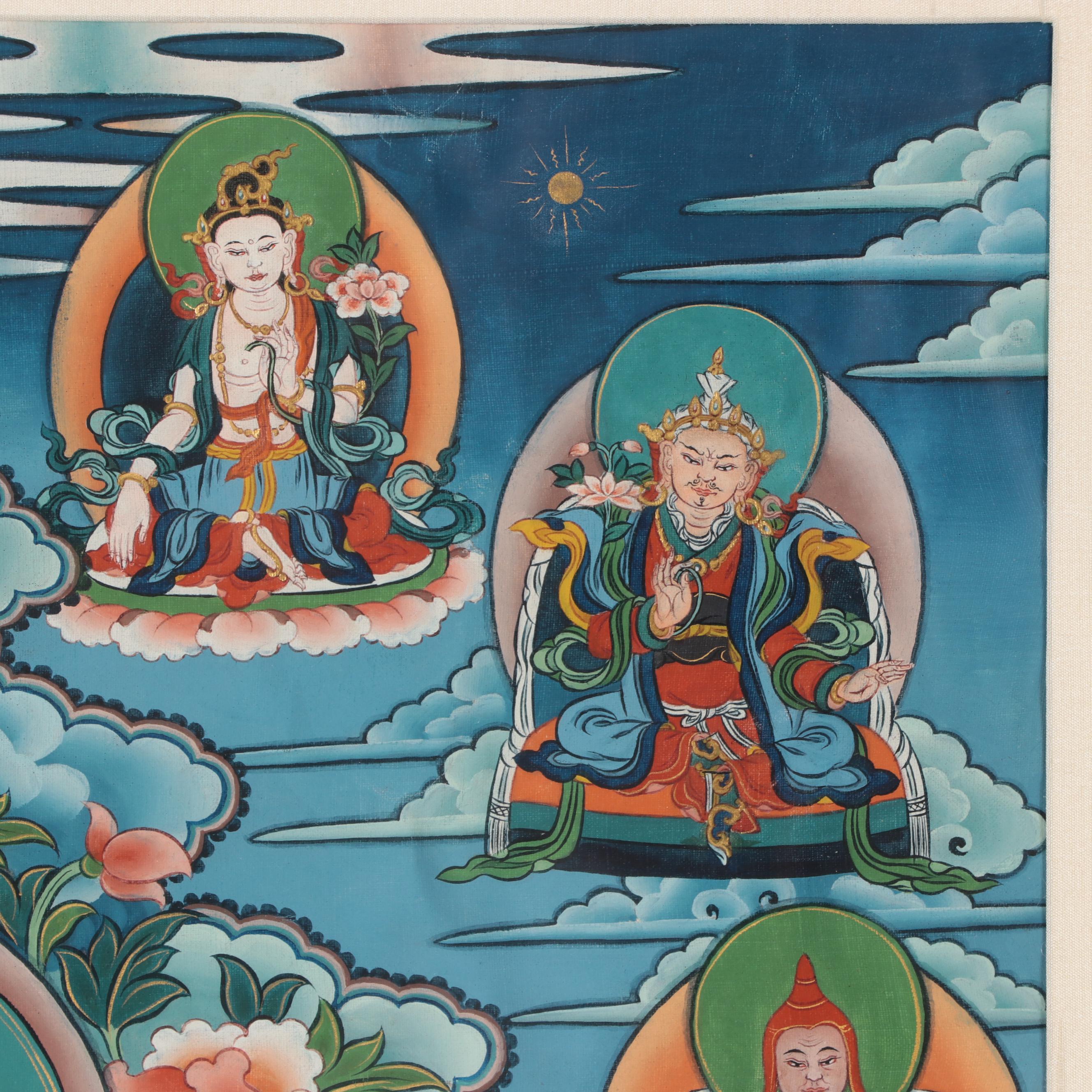 Bhutanese Gouache Thangka Painting of Shabdrung Ngawang Namgyal