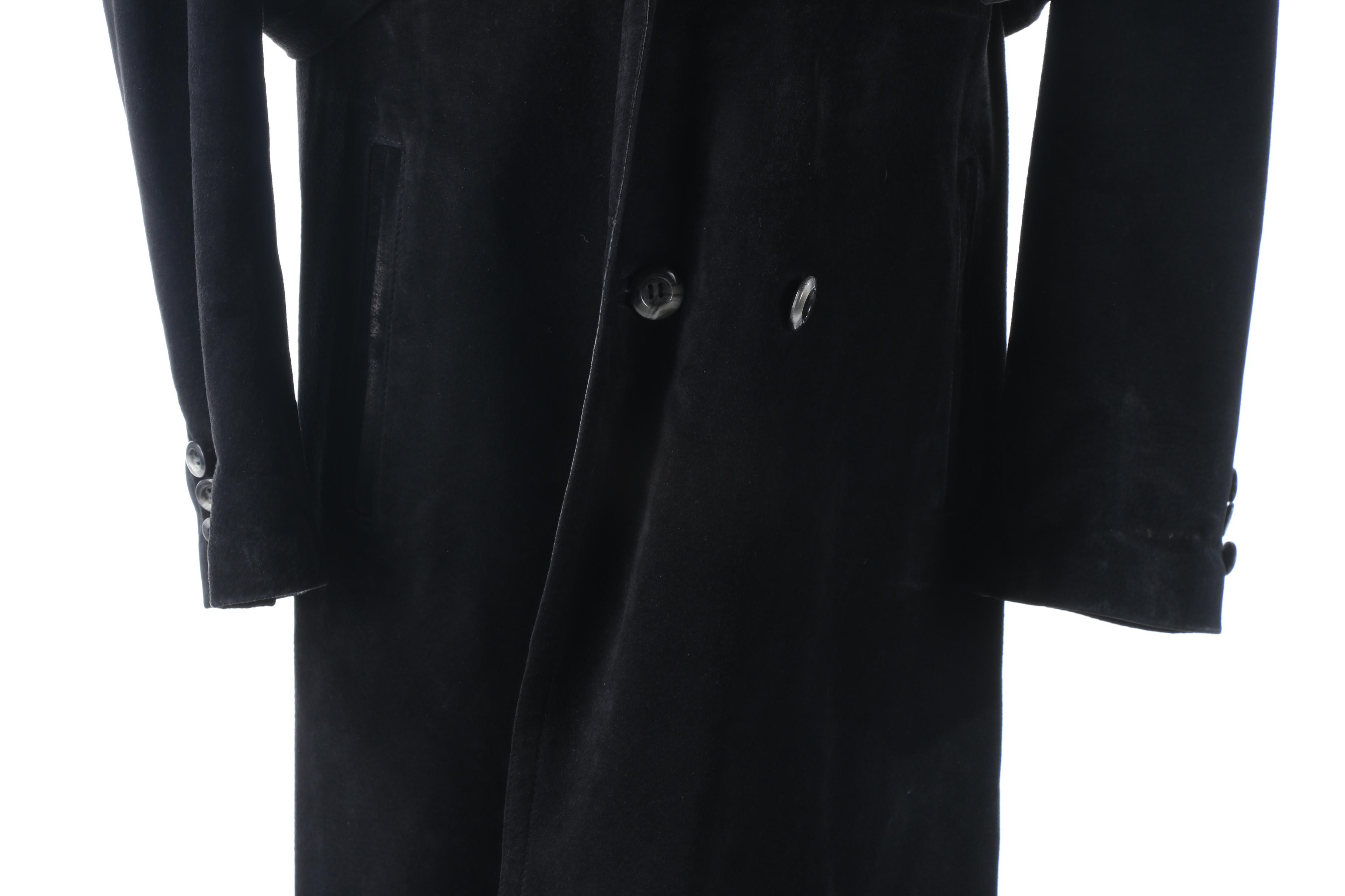 Men's Ericson of Sweden Black Suede Coat with Australian Possum Fur Collar