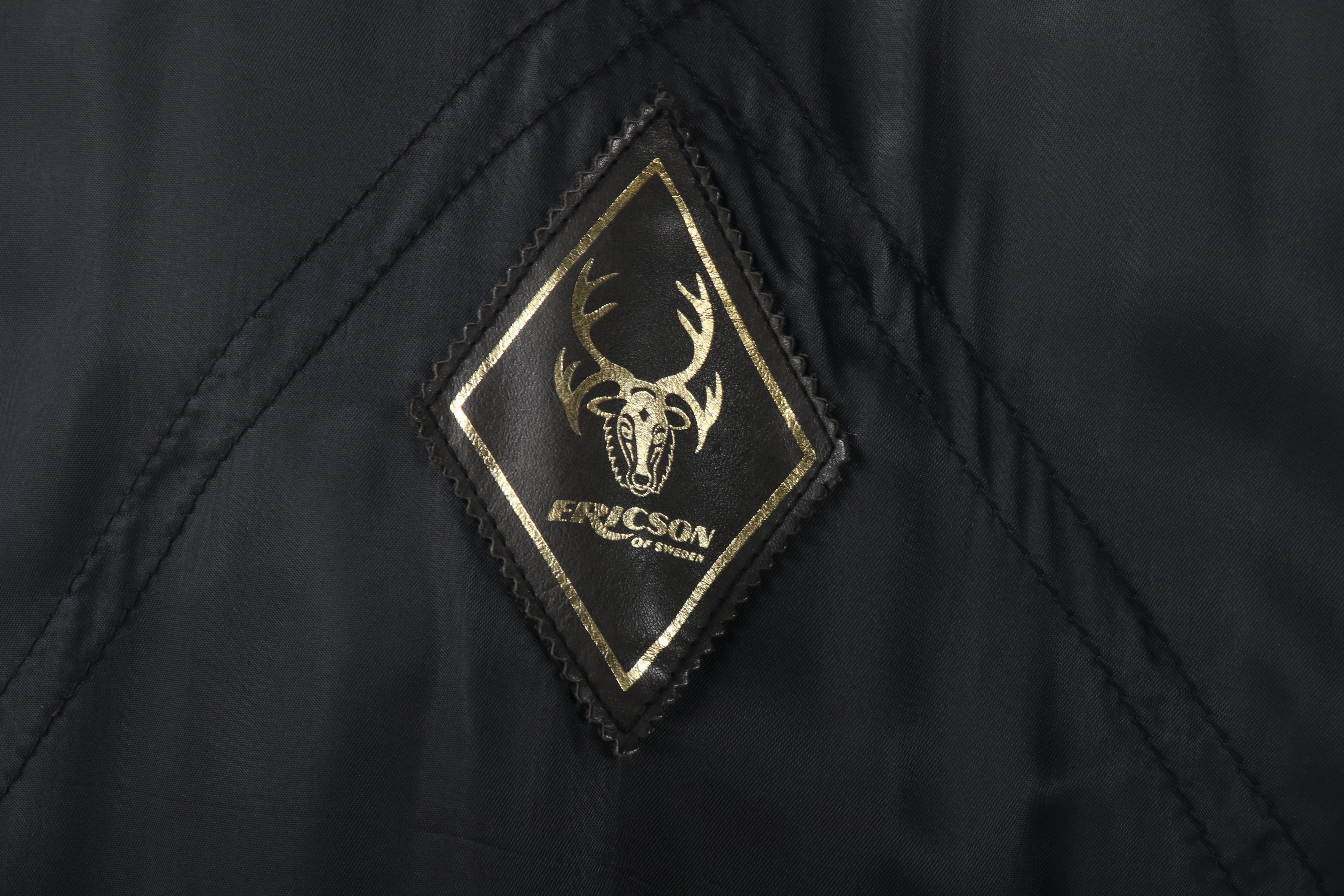 Men's Ericson of Sweden Black Suede Coat with Australian Possum Fur Collar