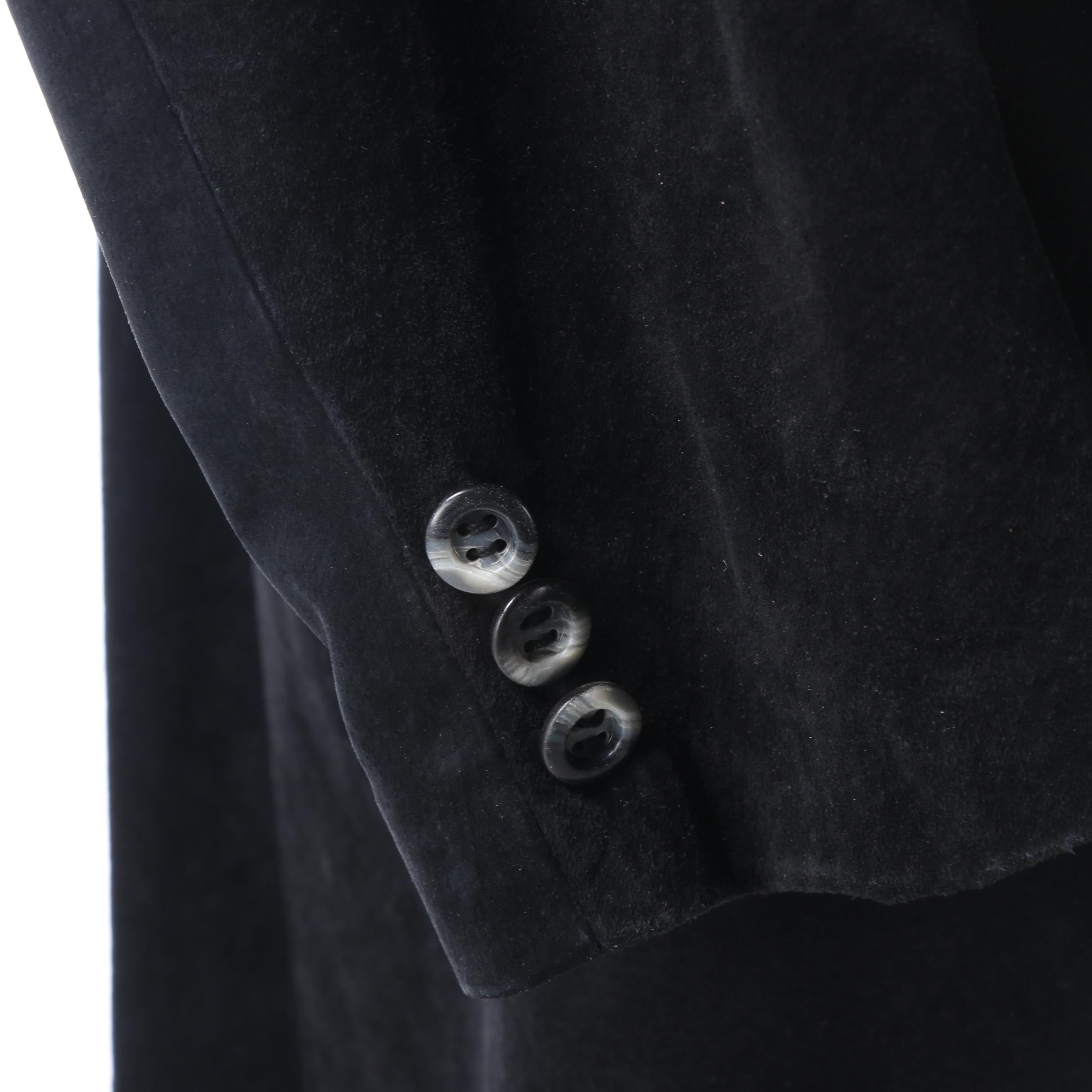 Men's Ericson of Sweden Black Suede Coat with Australian Possum Fur Collar