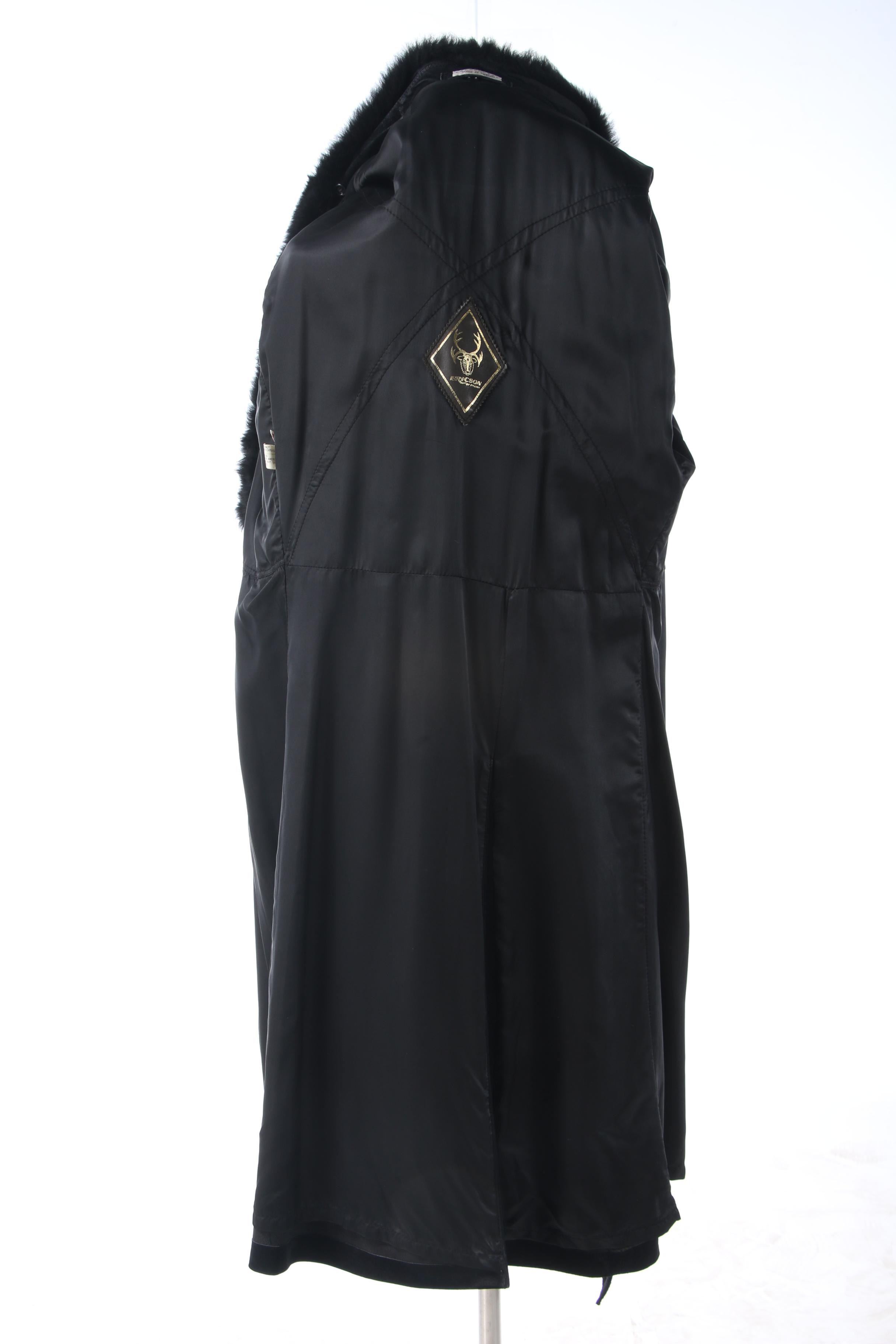 Men's Ericson of Sweden Black Suede Coat with Australian Possum Fur Collar