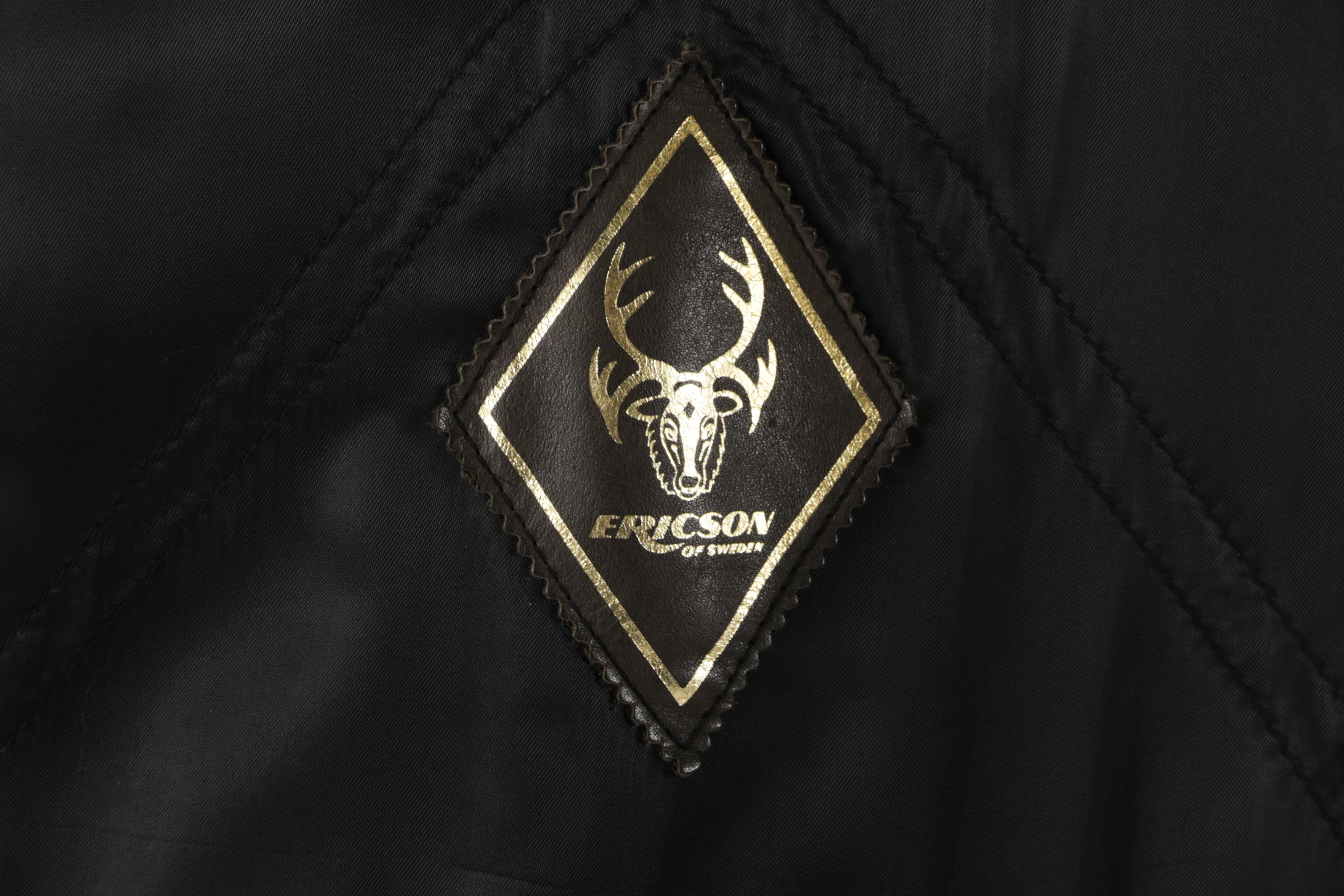 Men's Ericson of Sweden Black Suede Coat with Australian Possum Fur Collar