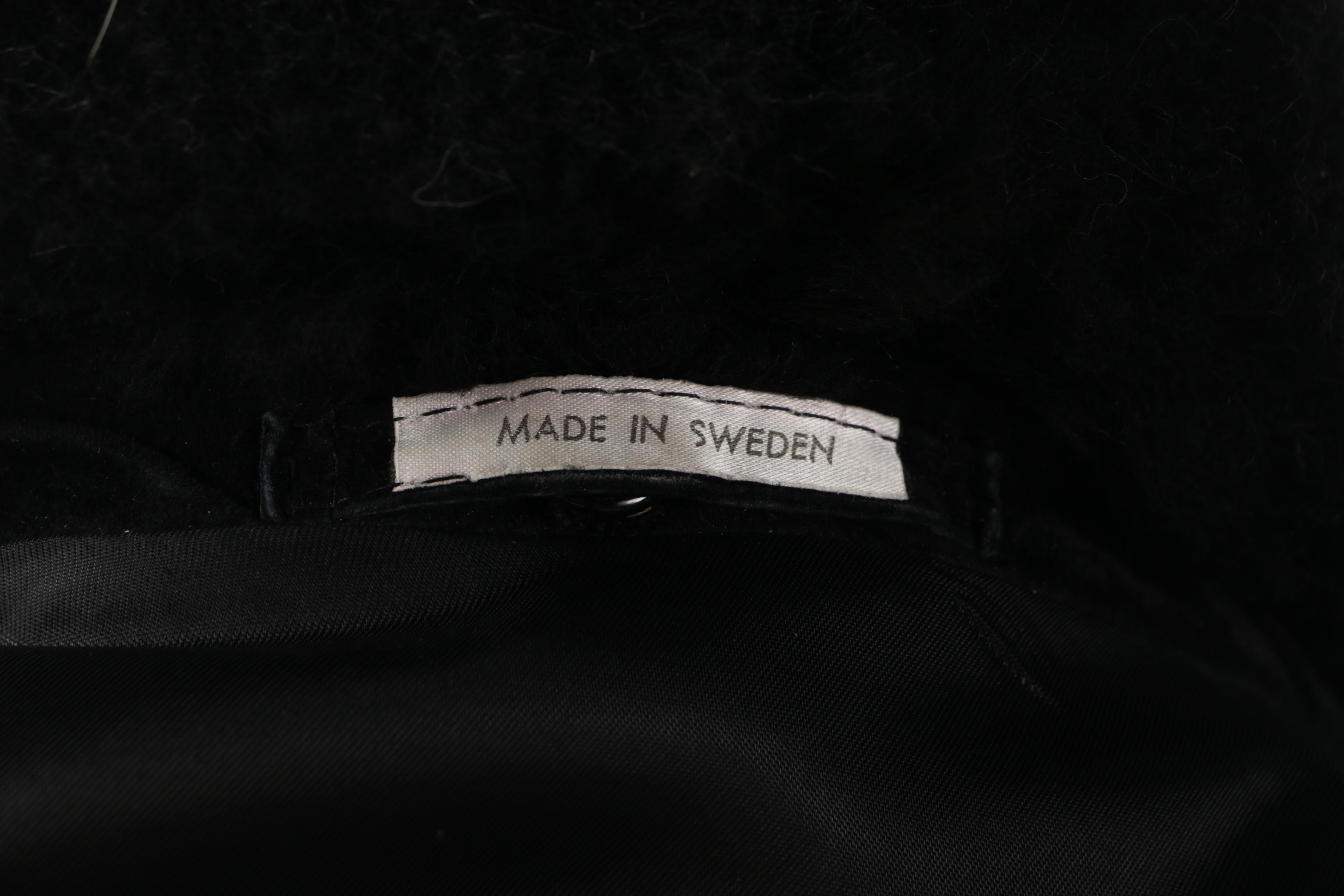 Men's Ericson of Sweden Black Suede Coat with Australian Possum Fur Collar