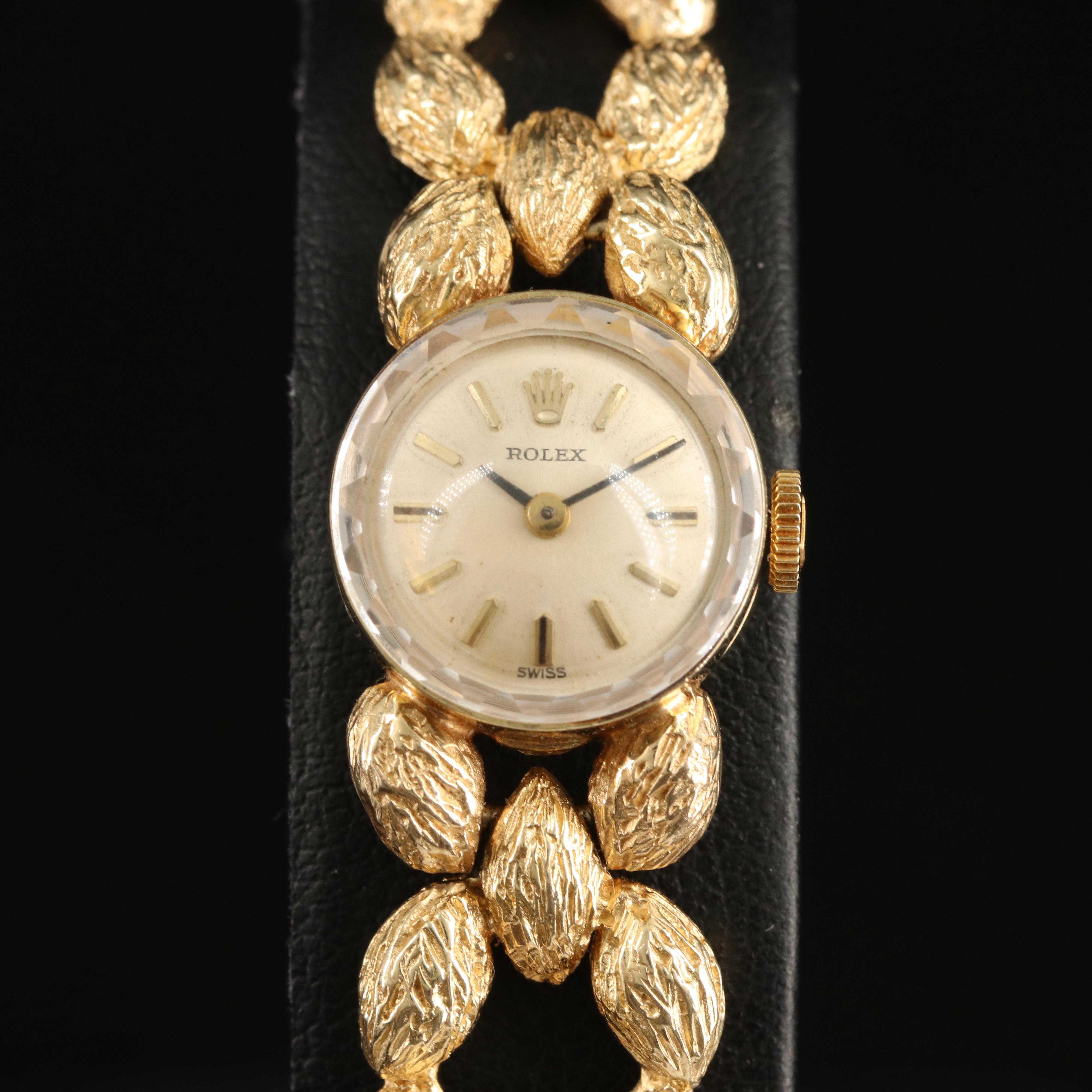 Rolex 1960's 14K Bark Finish Band Watch