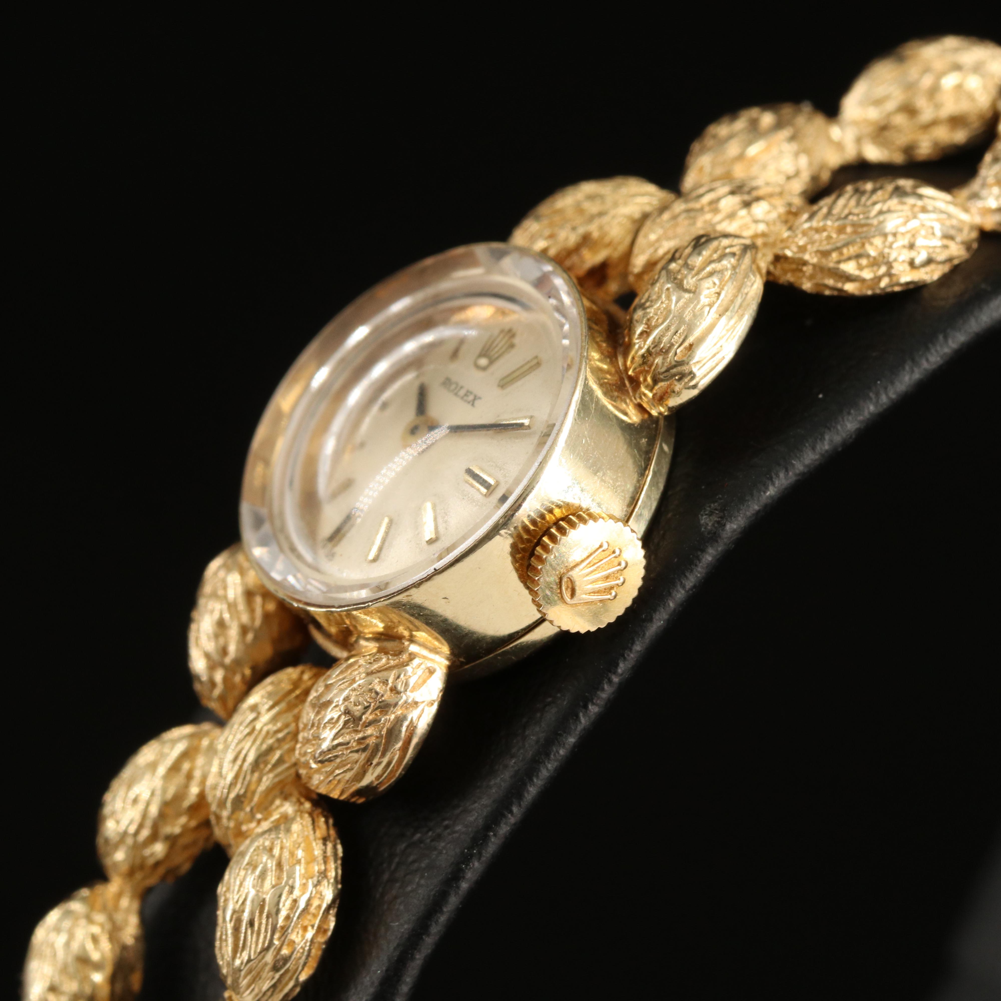 Rolex 1960's 14K Bark Finish Band Watch