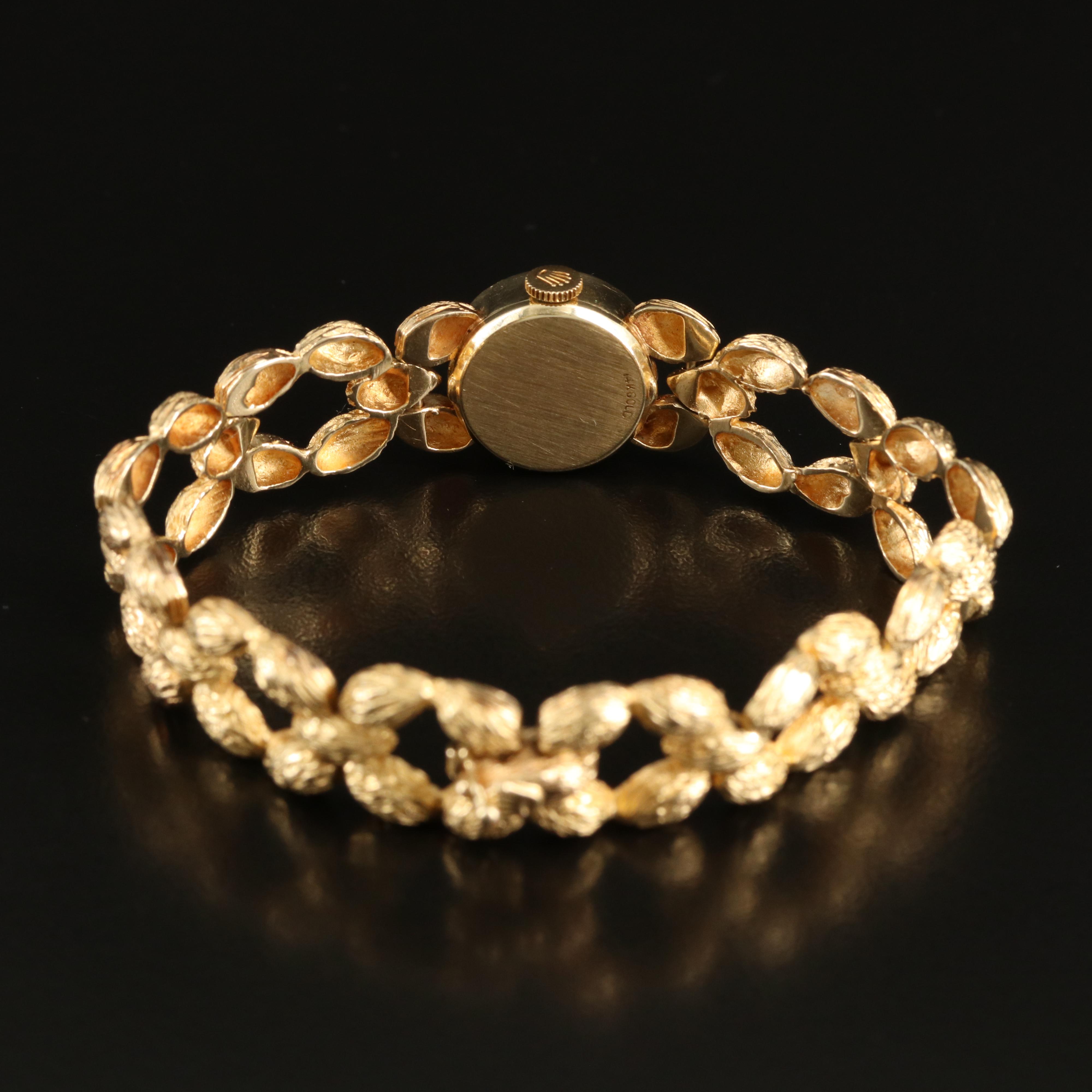 Rolex 1960's 14K Bark Finish Band Watch