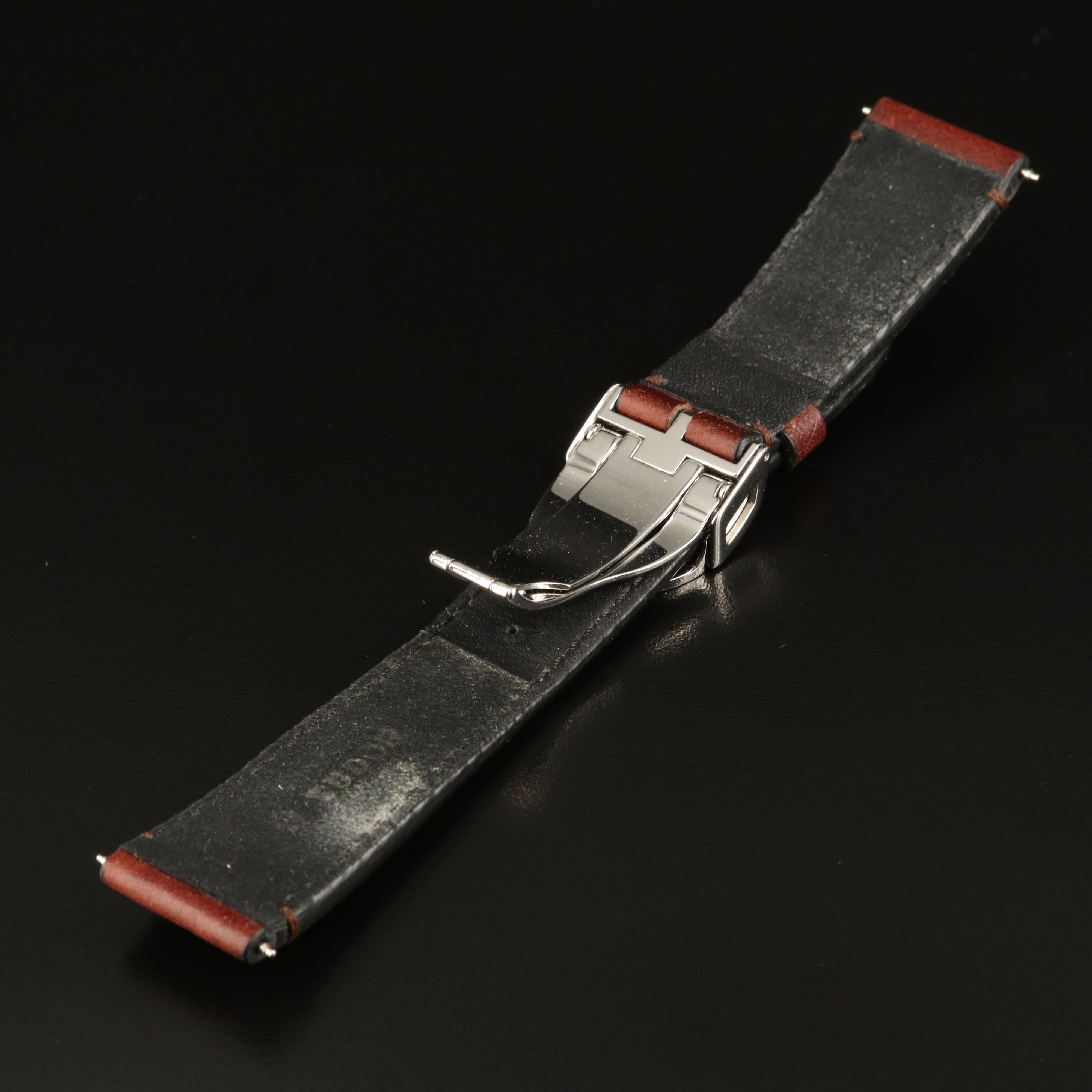 Stainless Steel and Leather Tudor Watch Band