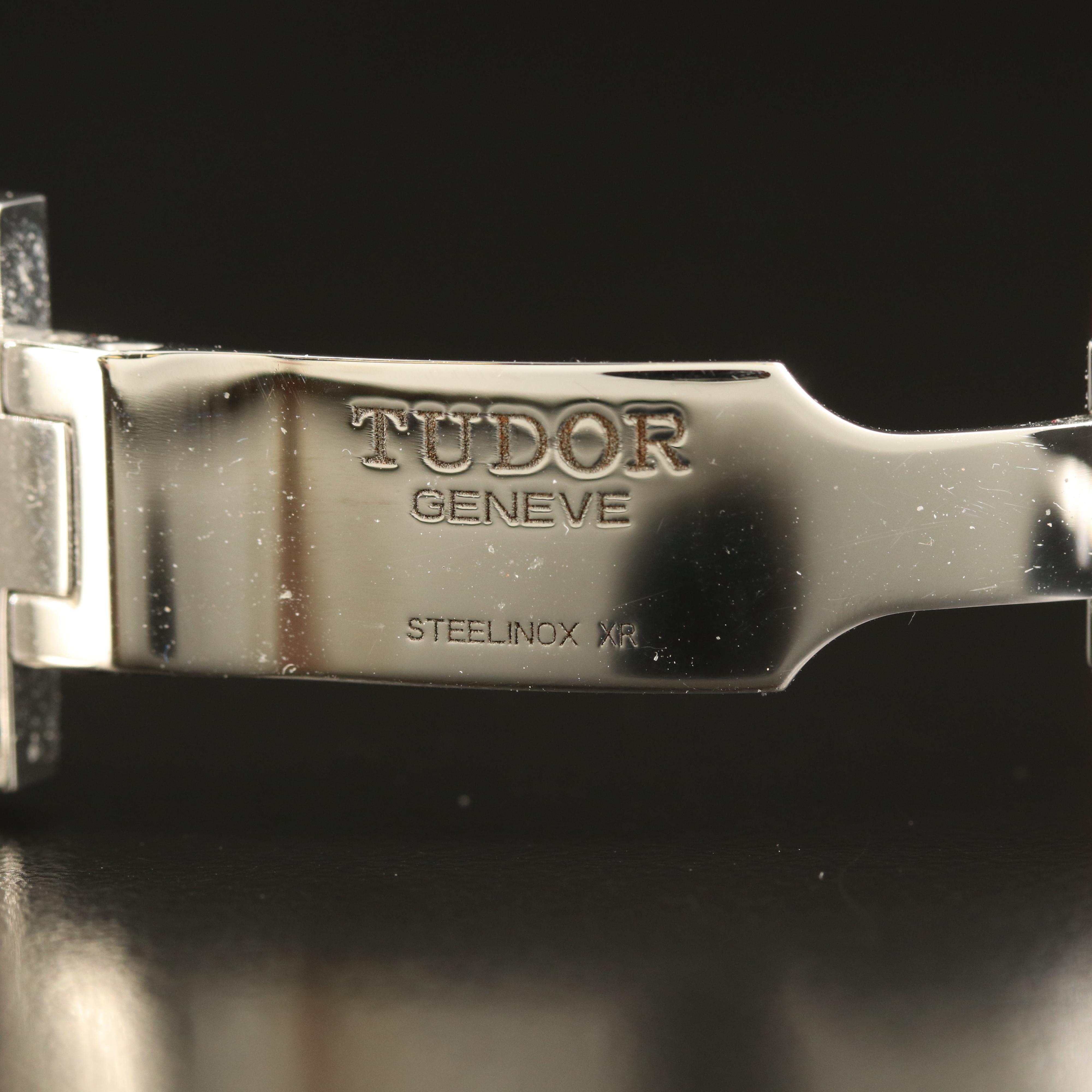 Stainless Steel and Leather Tudor Watch Band