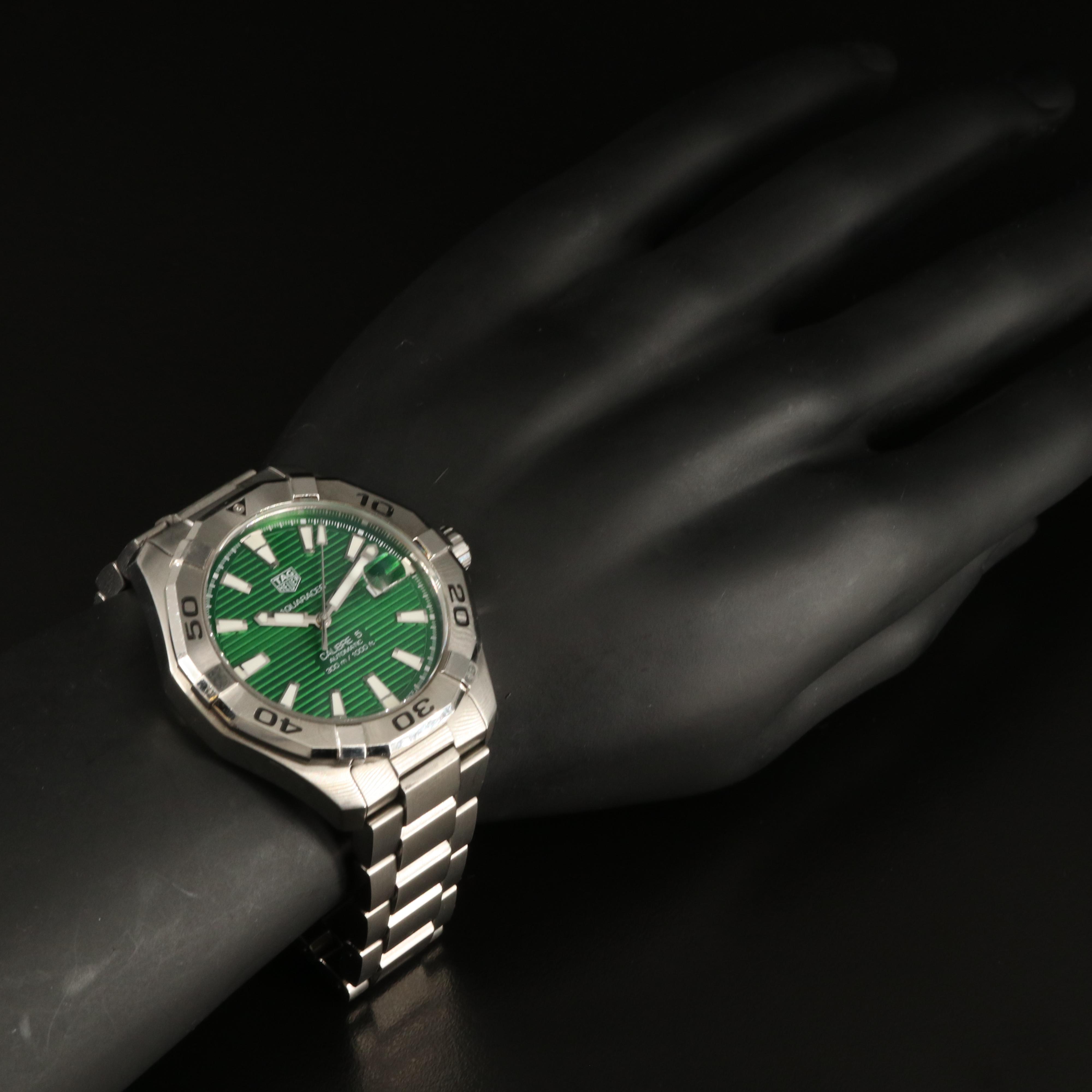 TAG Heuer Green Dial Aquaracer Automatic Stainless Steel Watch