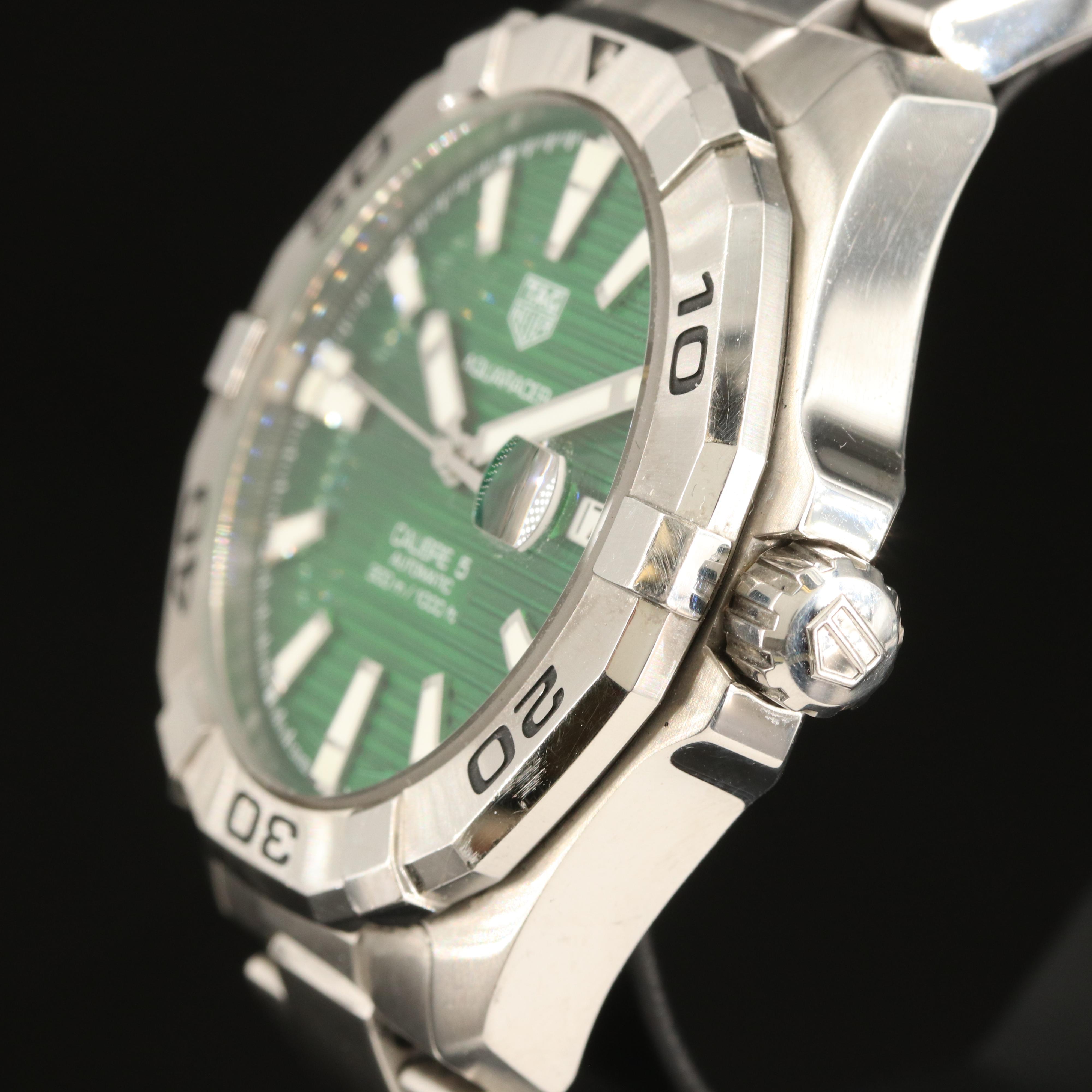 TAG Heuer Green Dial Aquaracer Automatic Stainless Steel Watch