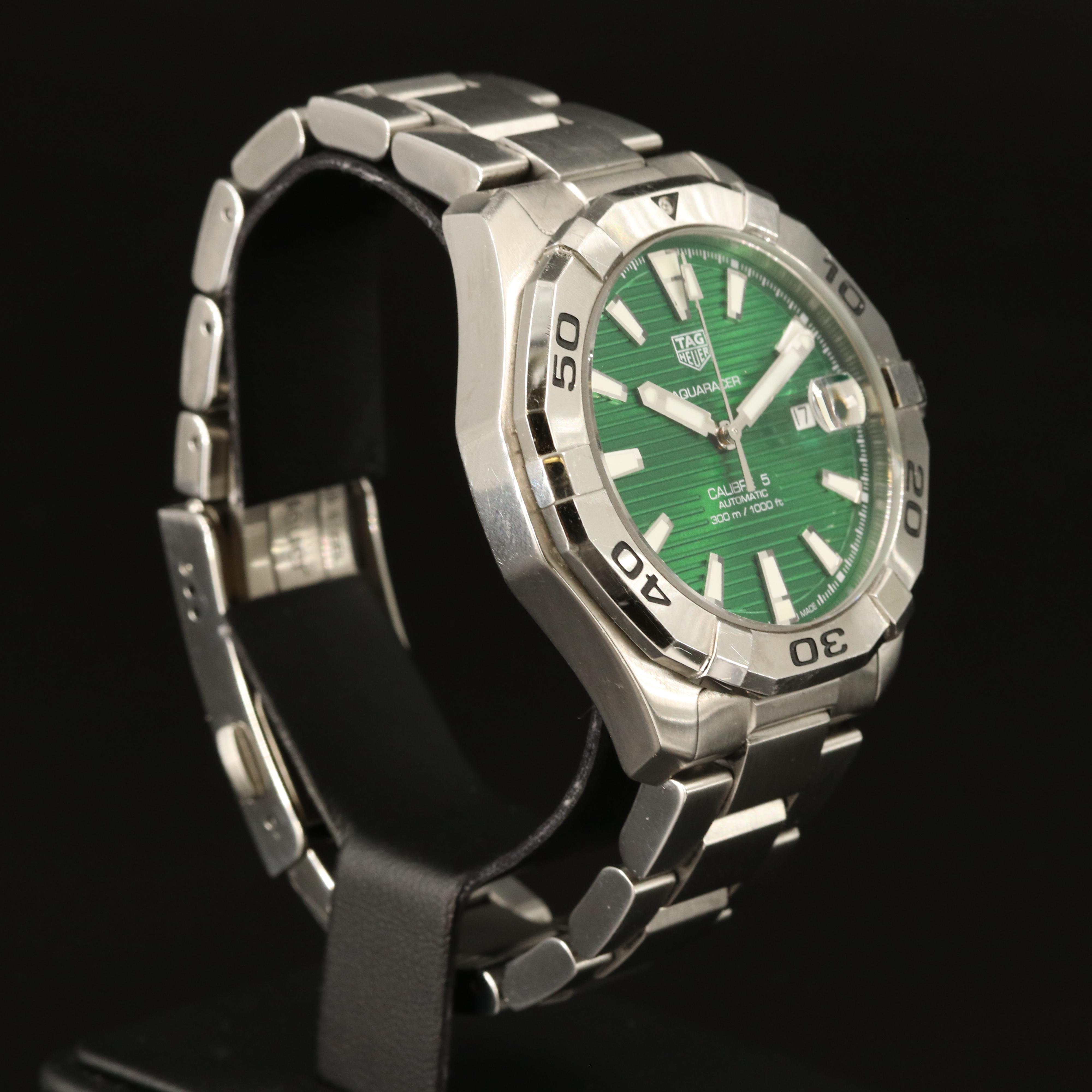 TAG Heuer Green Dial Aquaracer Automatic Stainless Steel Watch