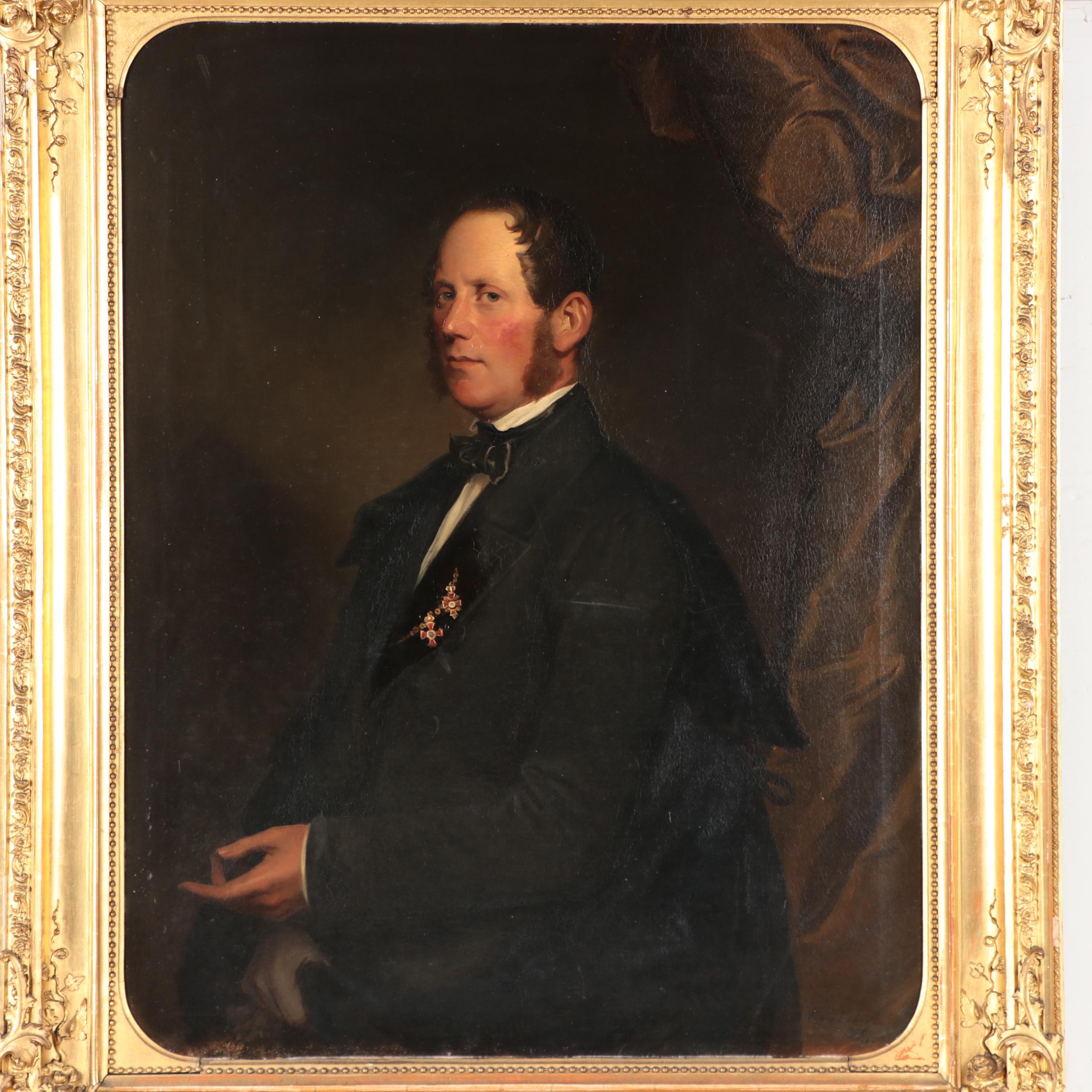 Josef Kriehuber Oil Portrait of Imperial Council Willibald Gunz Noble Jr., 1871