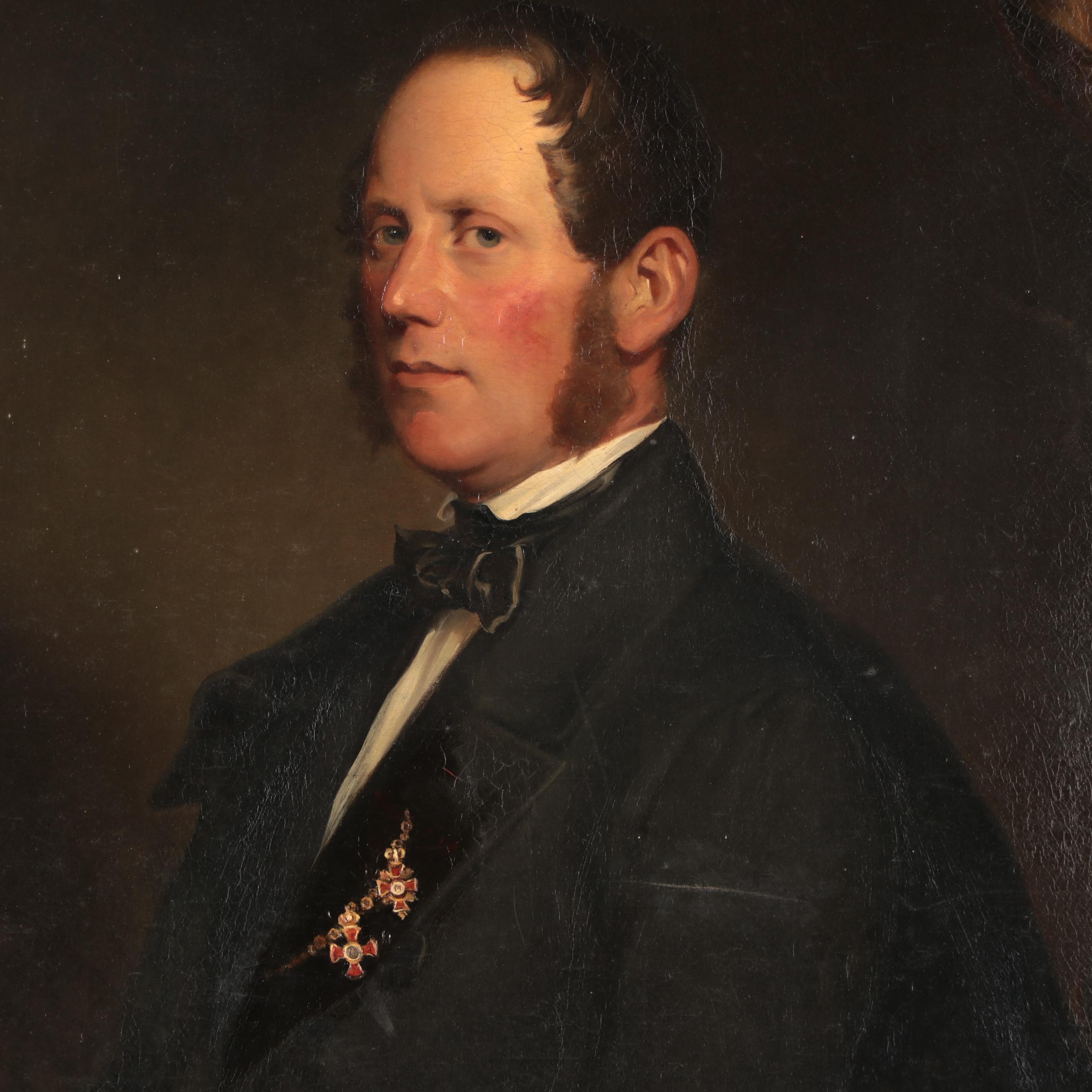 Josef Kriehuber Oil Portrait of Imperial Council Willibald Gunz Noble Jr., 1871