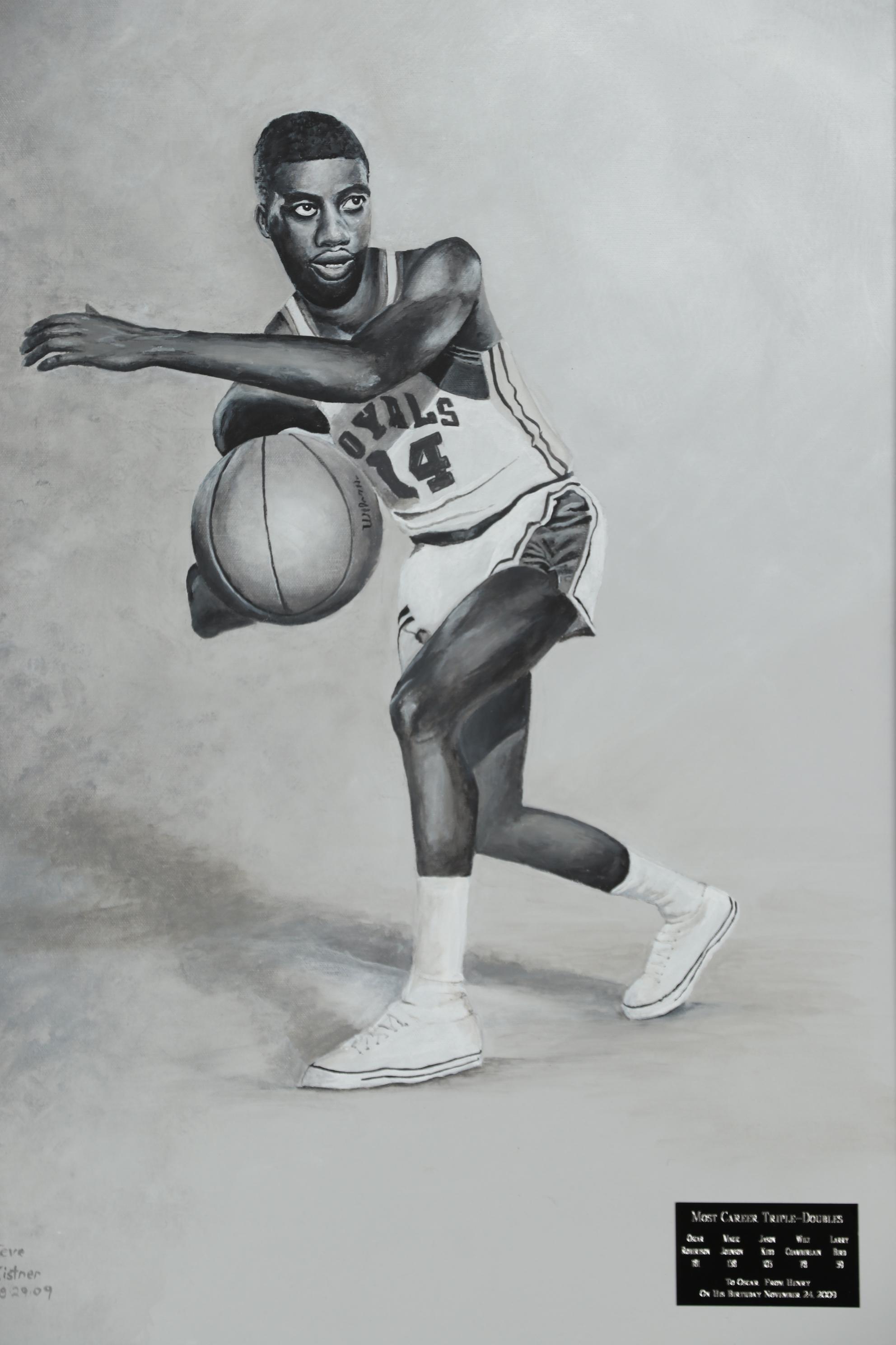 Steve Kistner Acrylic Painting of Oscar Robertson