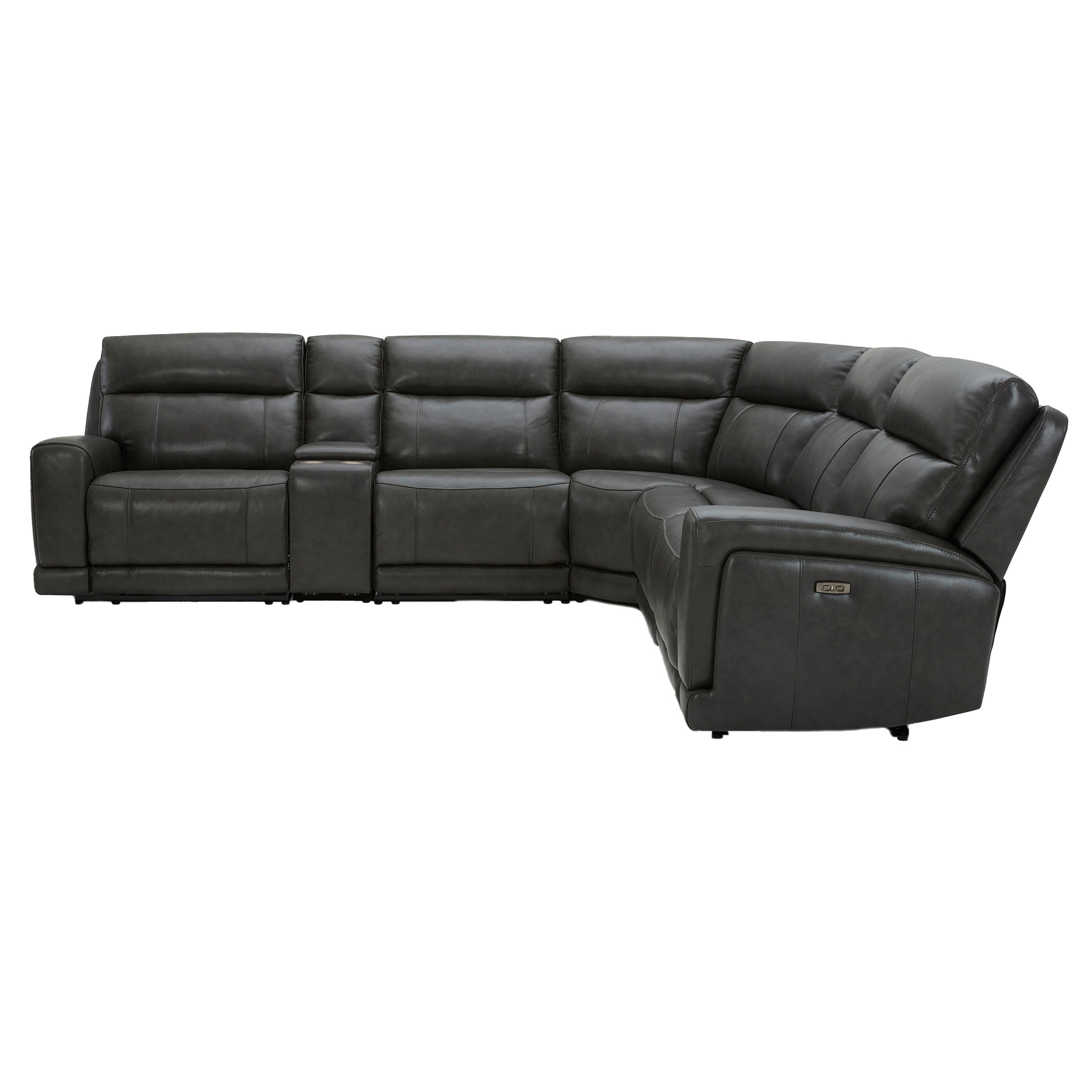 Gilman Creek "Lauretta" 6-Piece Grey Leather Power Reclining Sectional