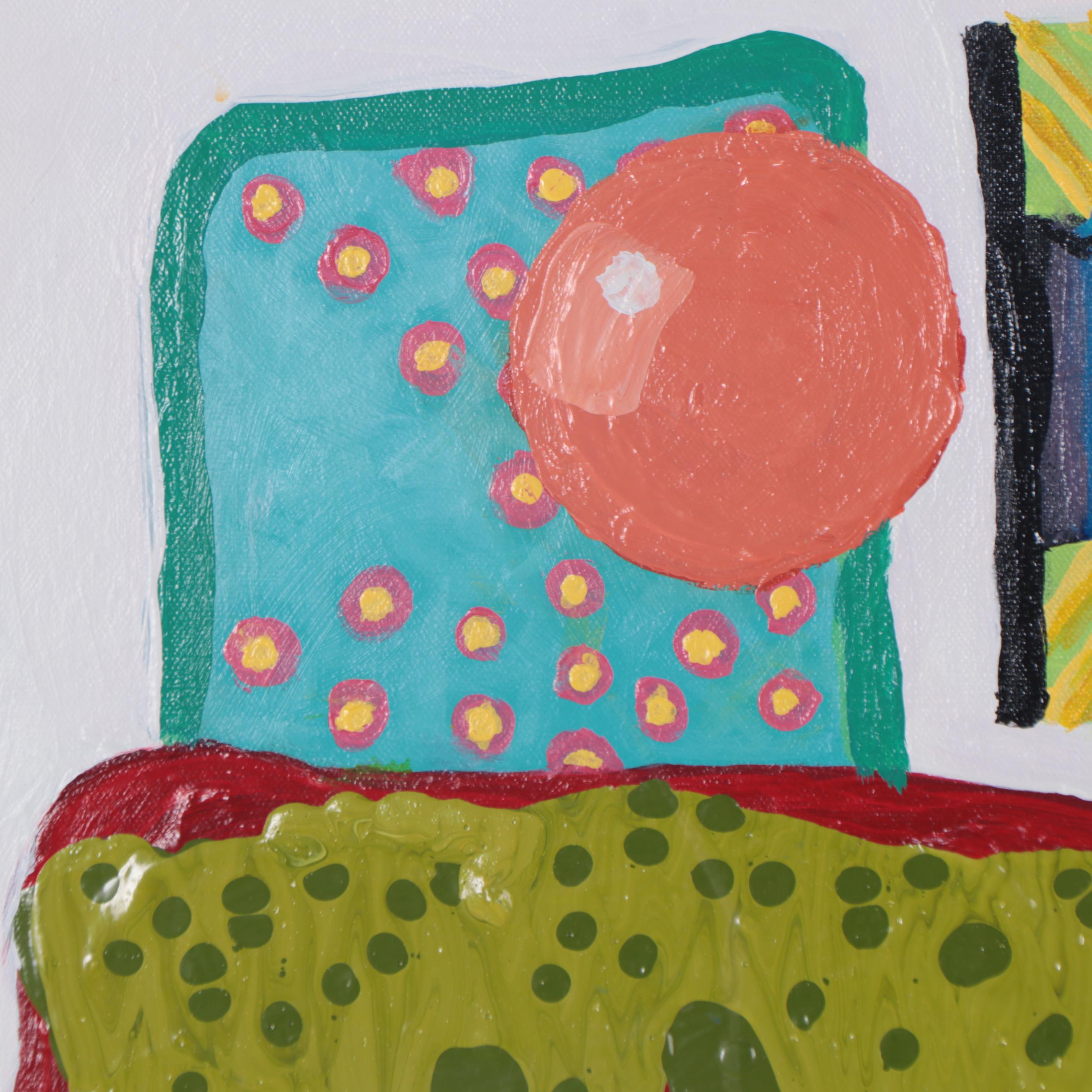 Jeffrey Scott Lewis Abstract Mixed Media Painting, 21st Century