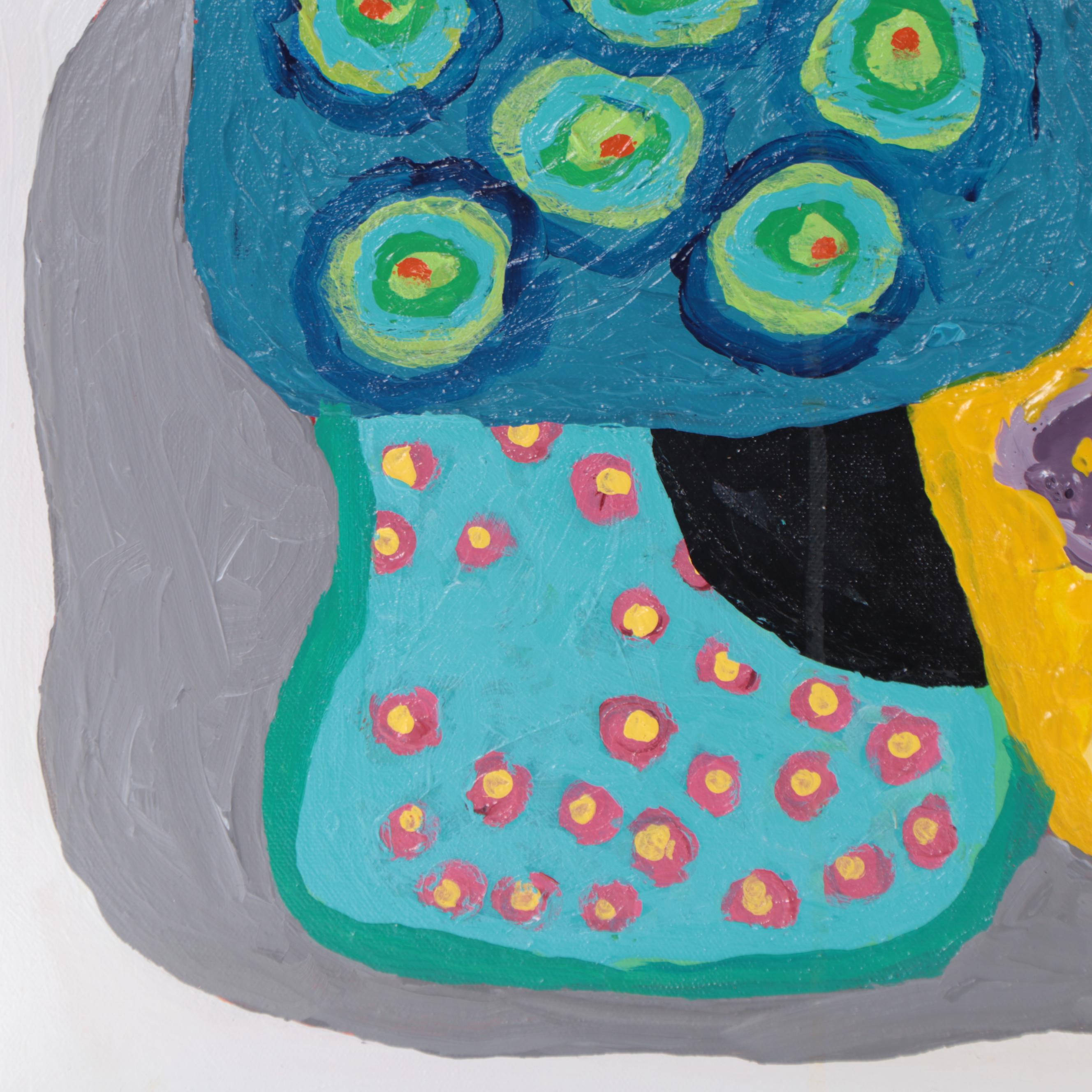 Jeffrey Scott Lewis Abstract Mixed Media Painting, 21st Century