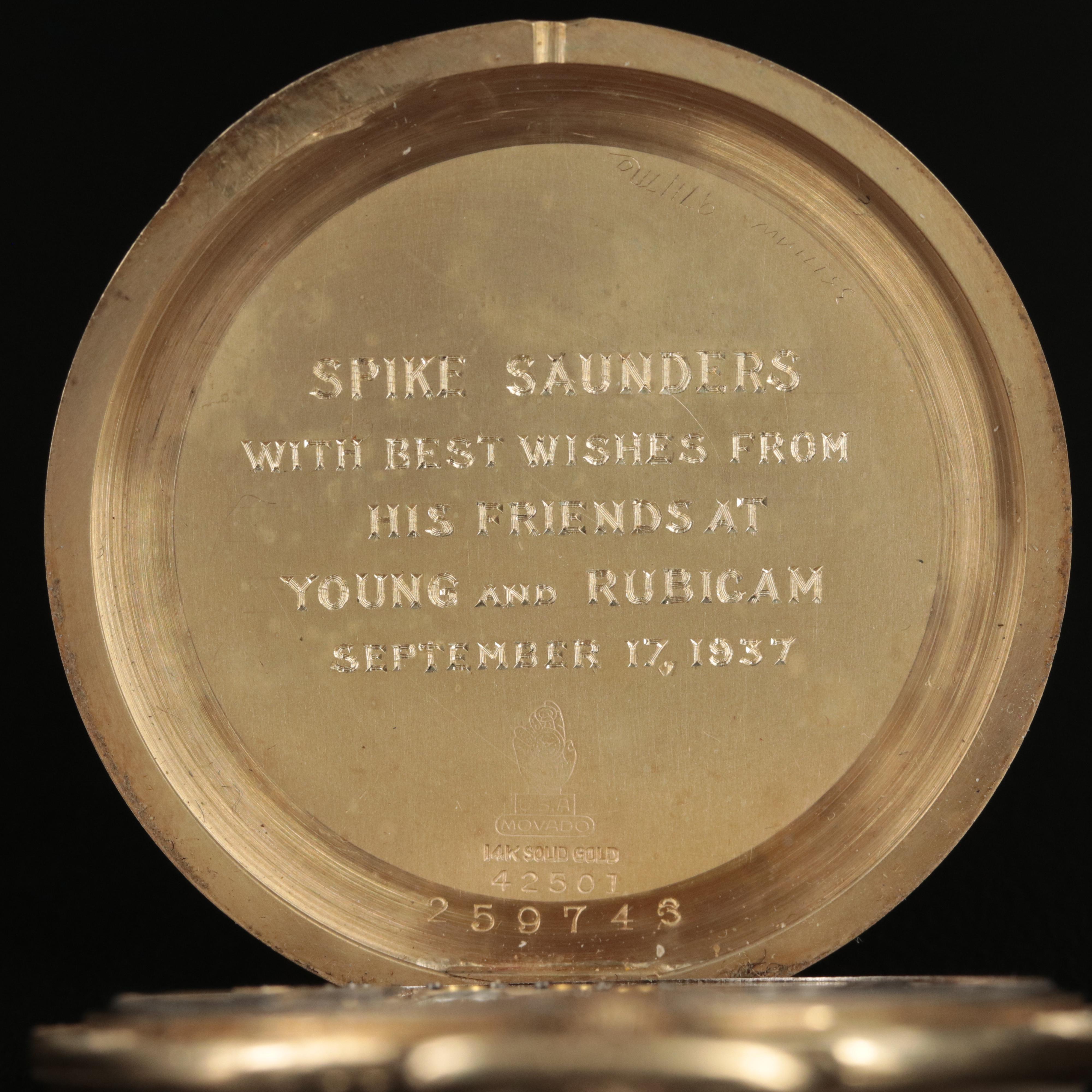 14K Movado For Tiffany & Co. Pocket Watch