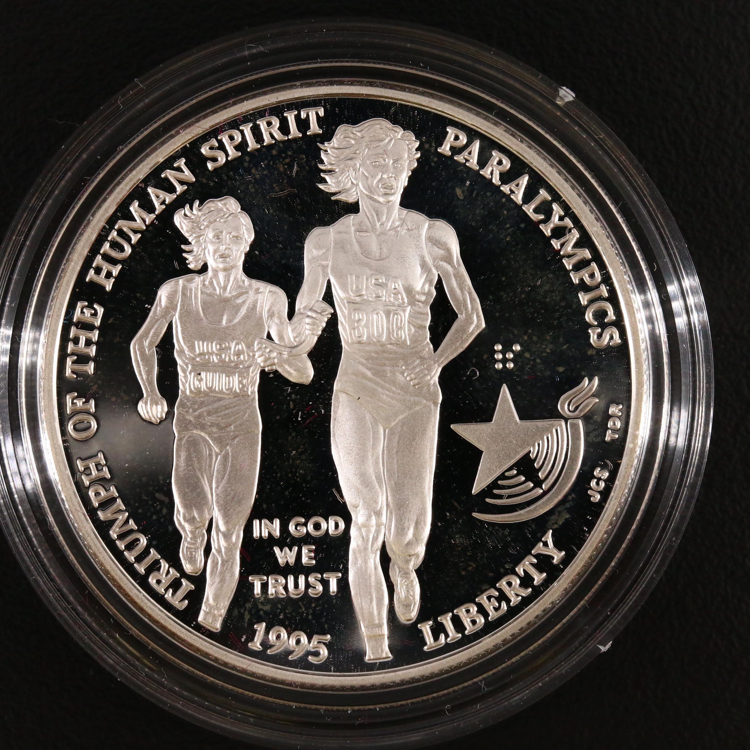 1995-P Olympics Commemorative Silver Dollar Set of Two Proof Coins