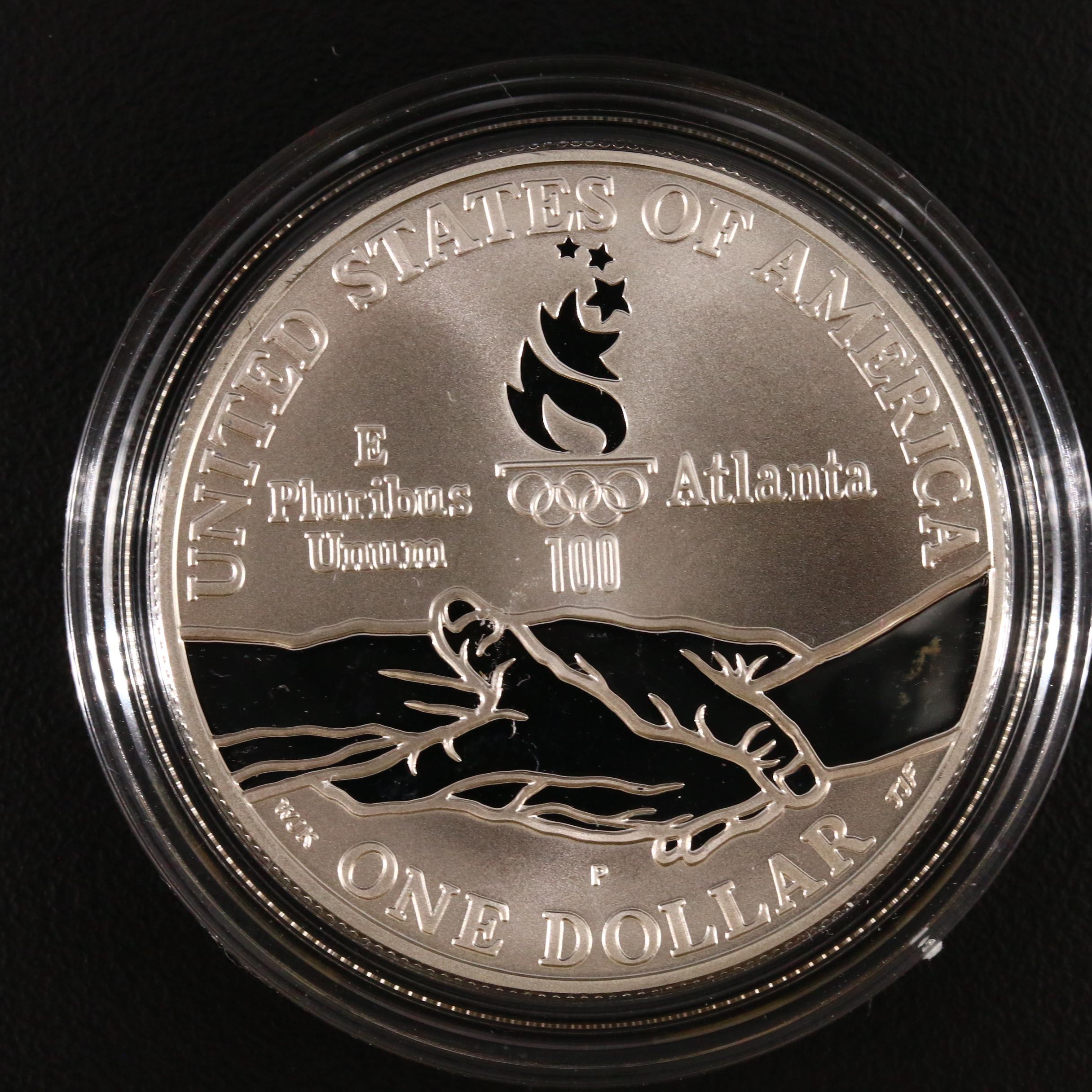 1995-P Olympics Commemorative Silver Dollar Set of Two Proof Coins