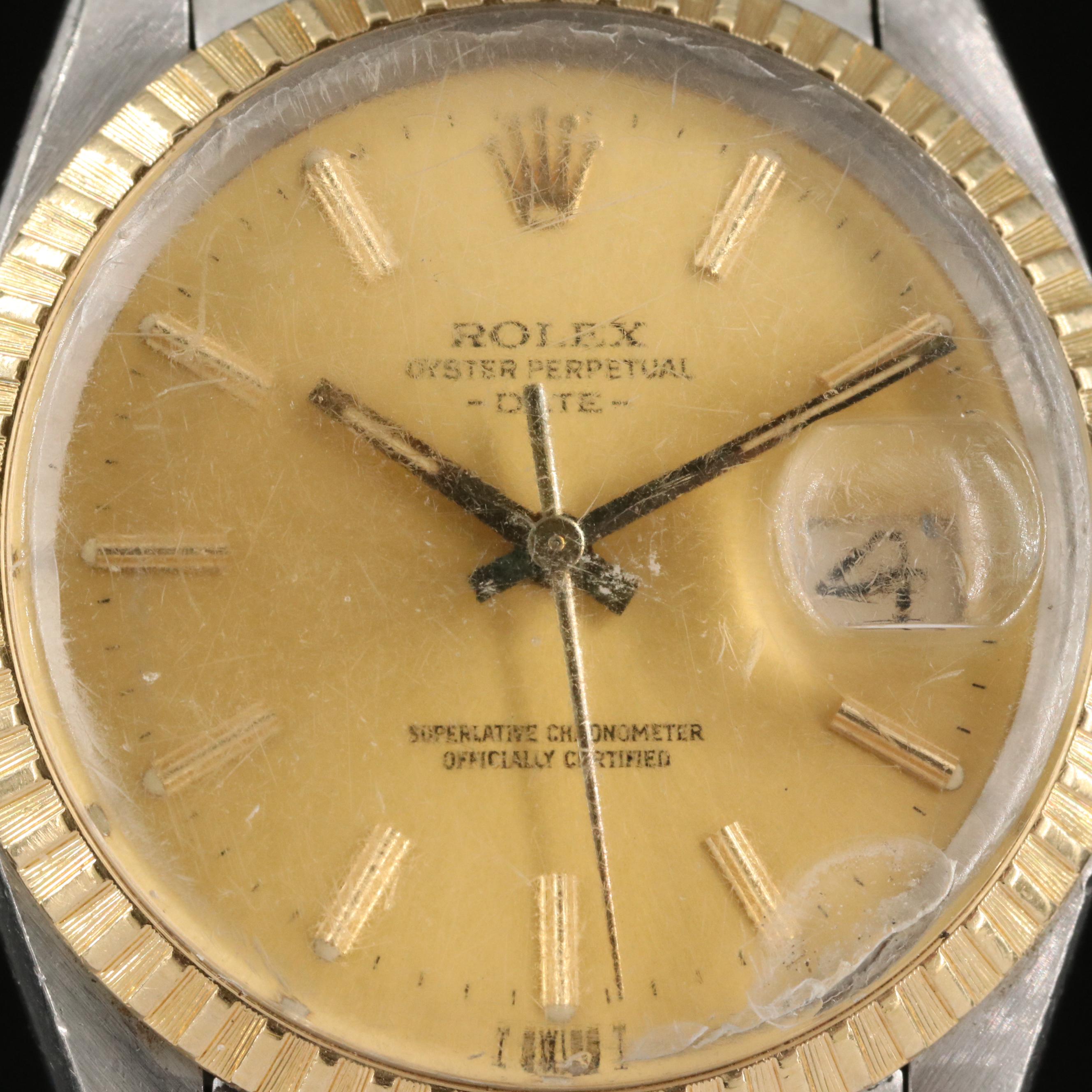 1976 Rolex Oyster Perpetual Date 14K and Stainless Steel Watch