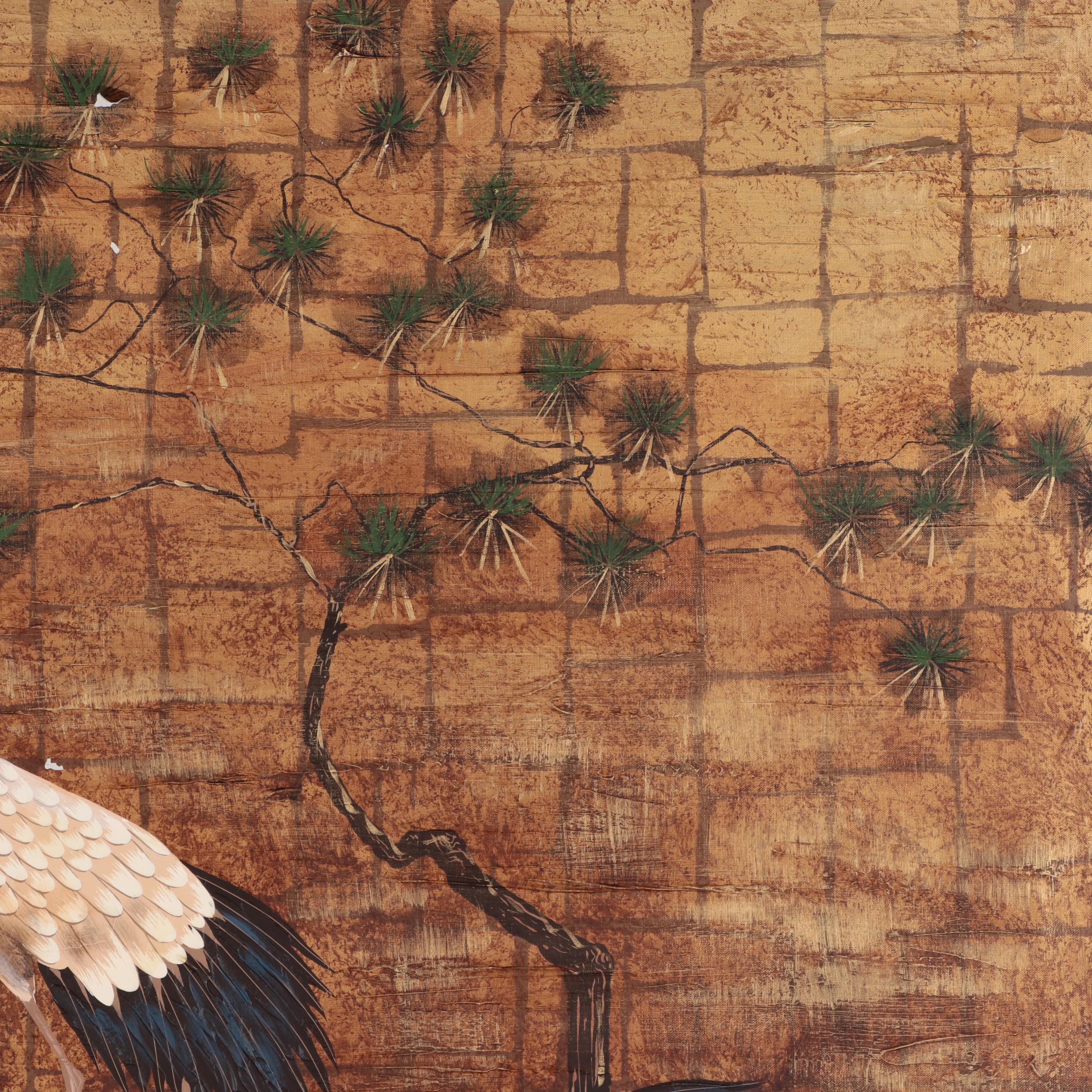 B. Joseph Acrylic Painting of Cranes