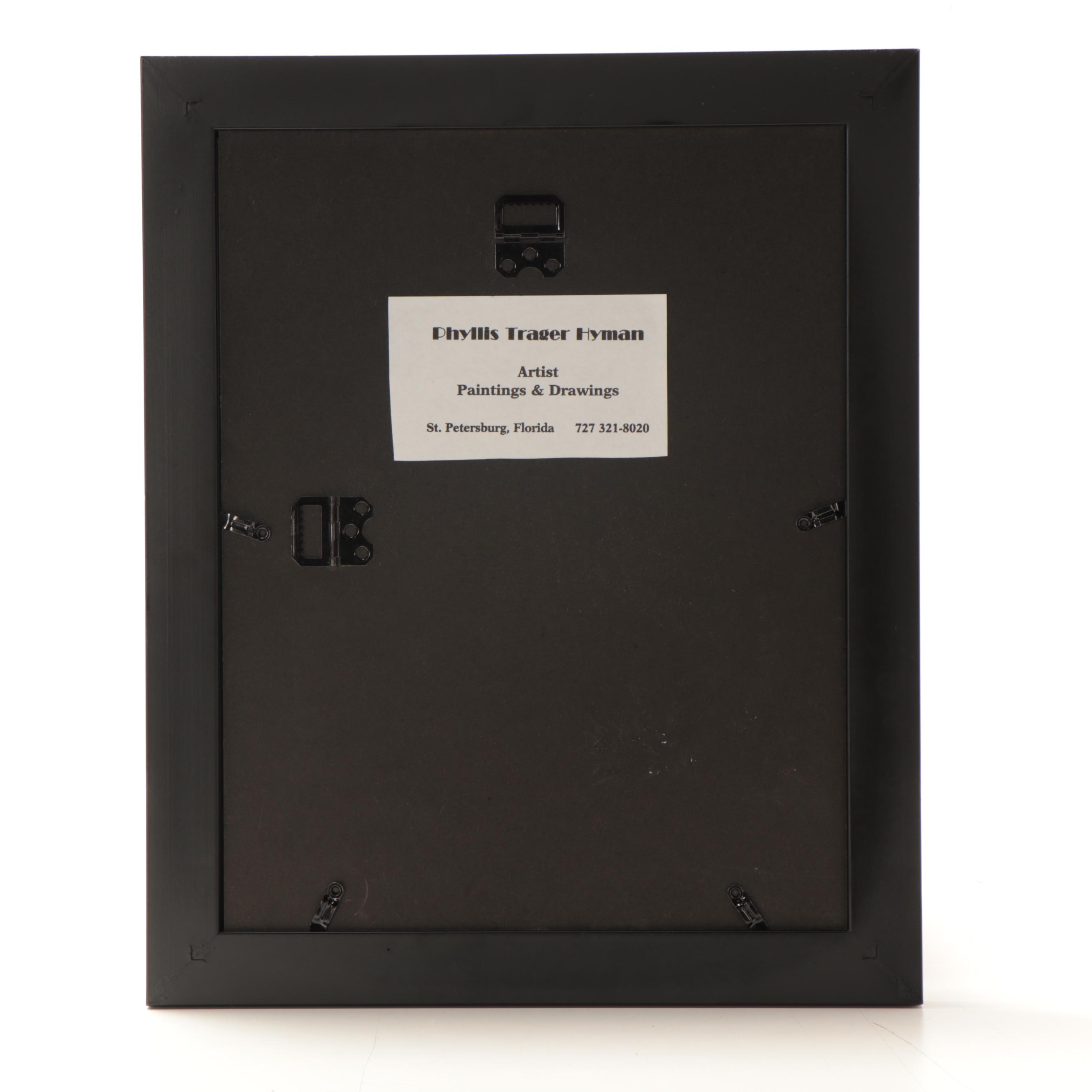 Phyllis Trager Hyman Abstract Ink Drawing