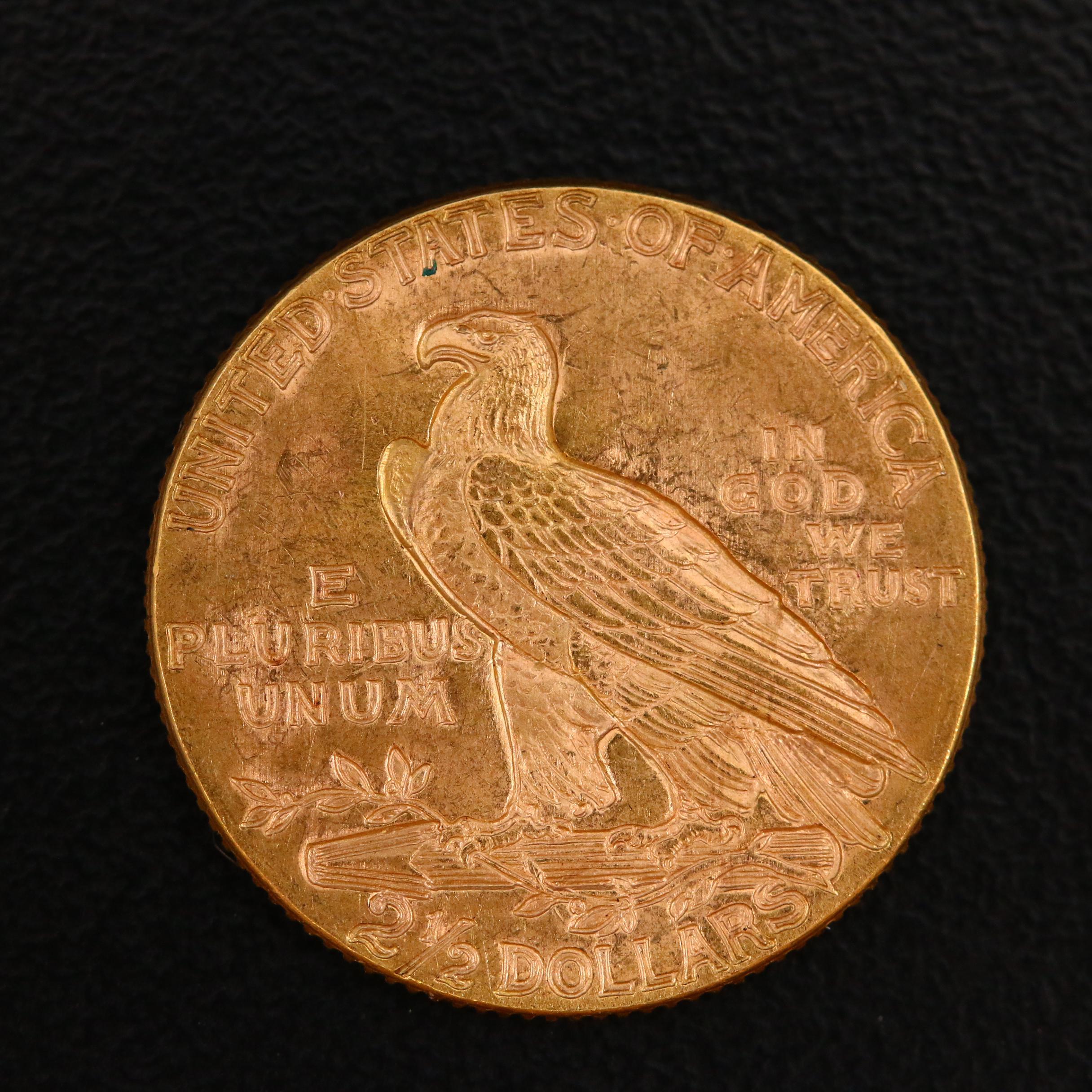 1912 Indian Head $2 1/2 Gold Coin