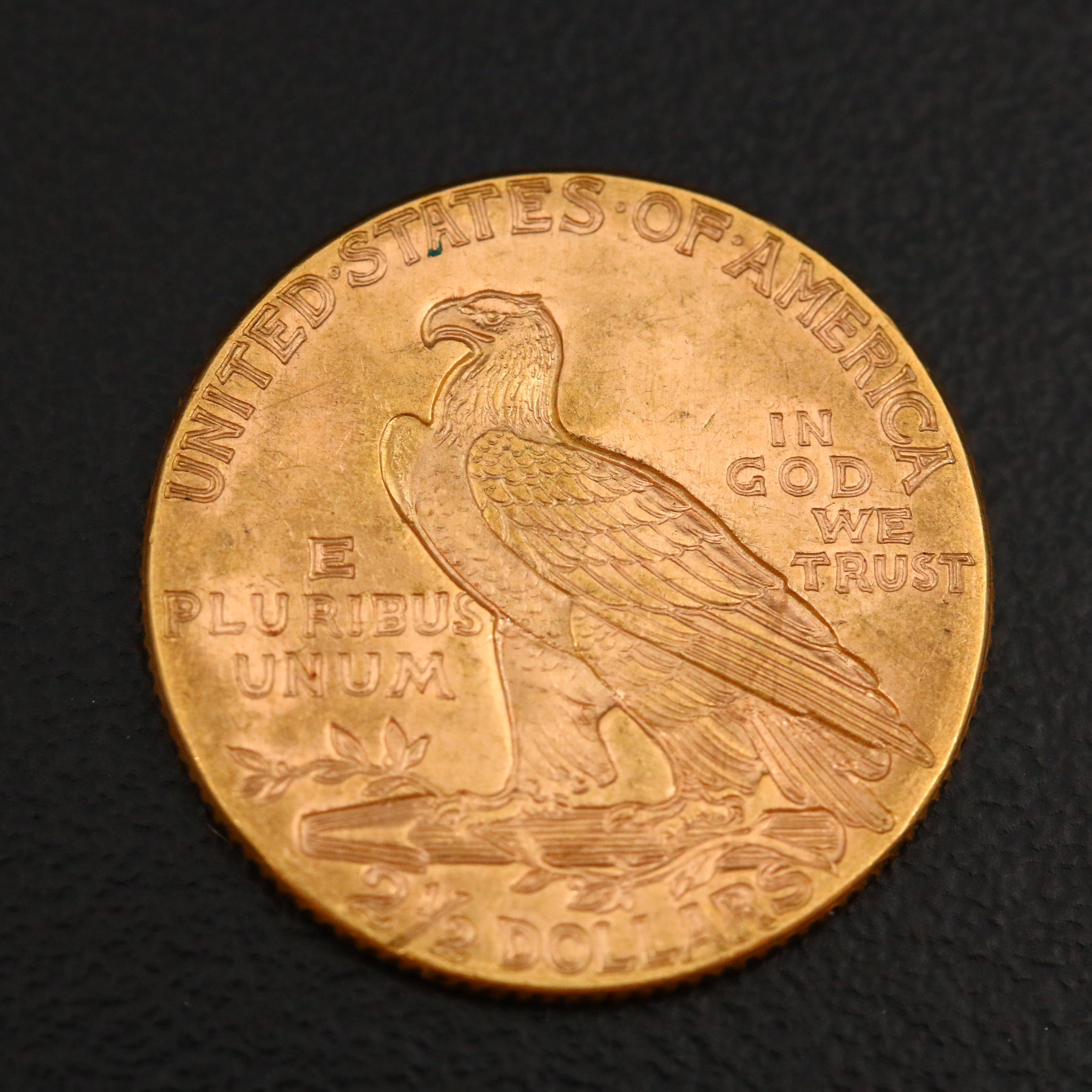 1912 Indian Head $2 1/2 Gold Coin