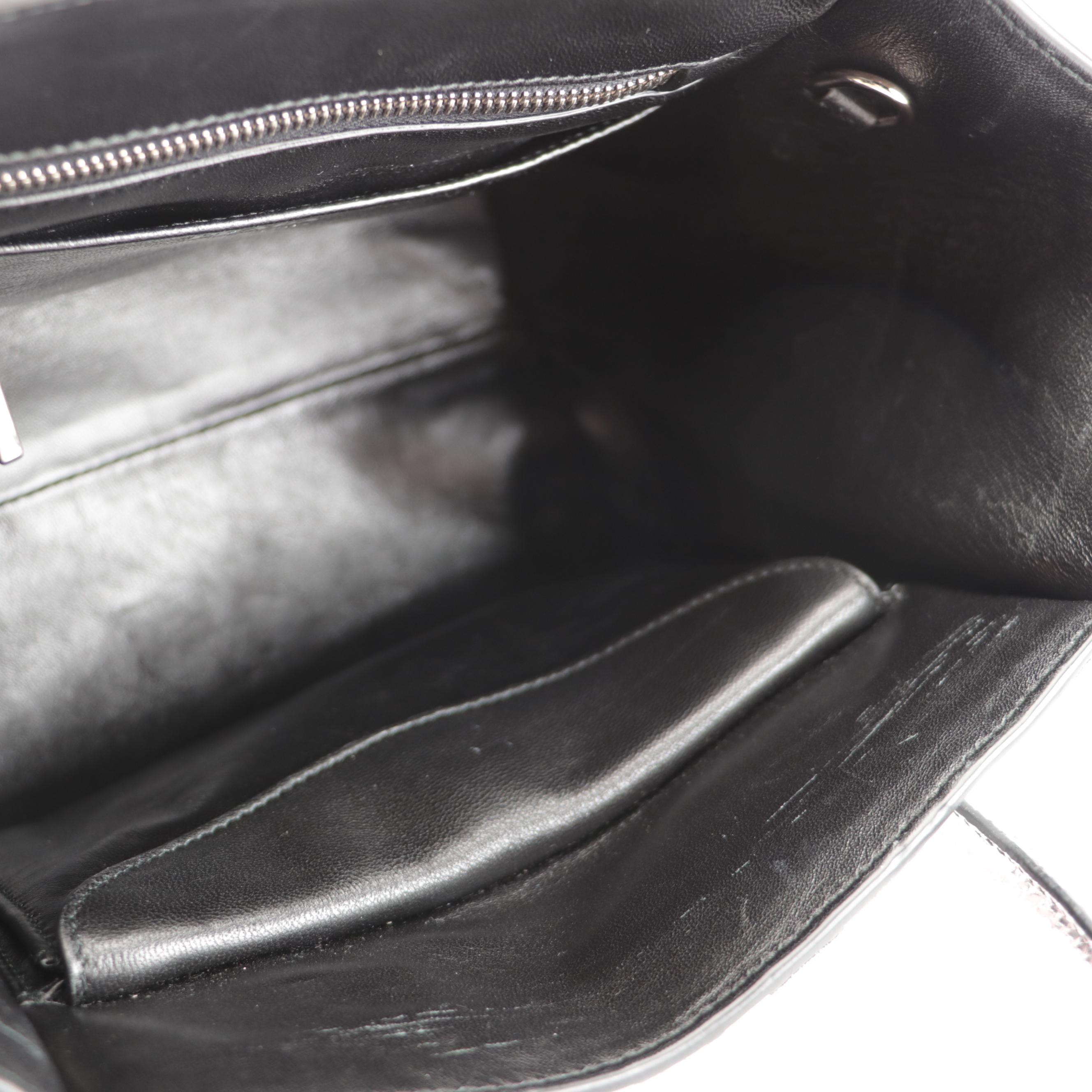 Prada Convertible Tote Bag in Bicolor Suede and Silver Snakeskin with Strap