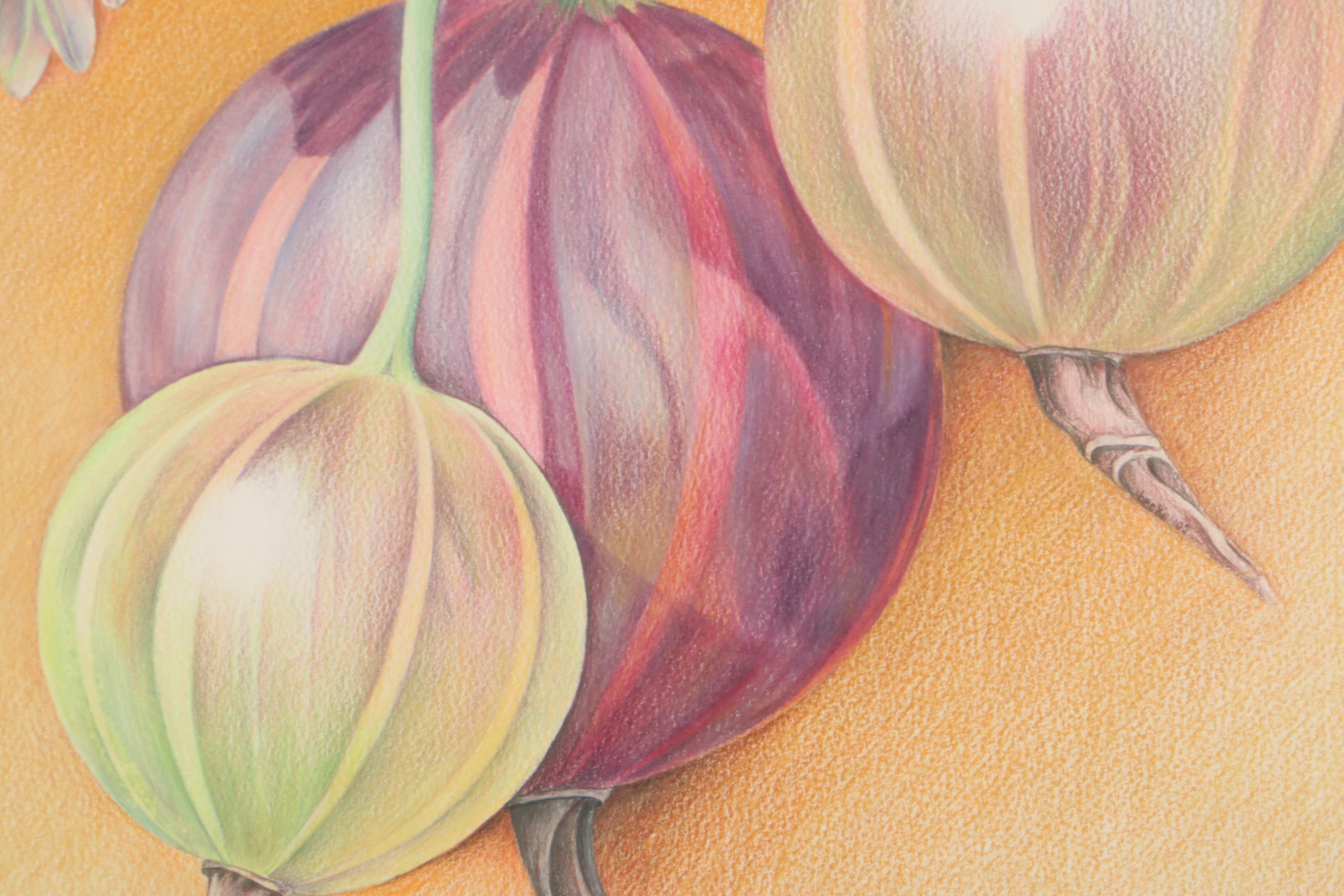 Becki Bolton Blackburn Pastel Drawing "Gooseberries," Late 20th Century