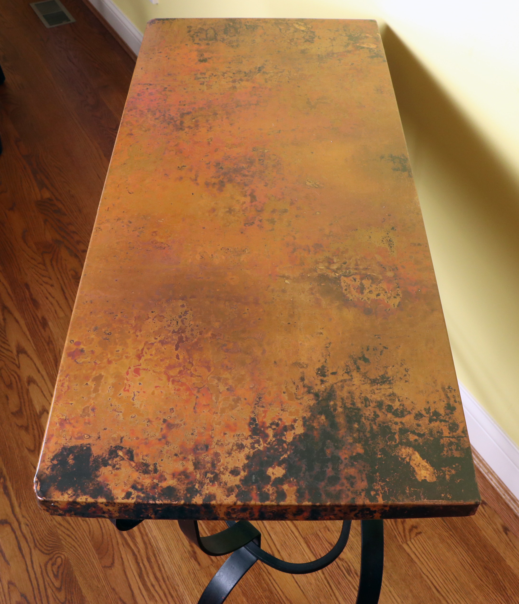 Arhaus Furniture "Normandy" Copper Top Console Table