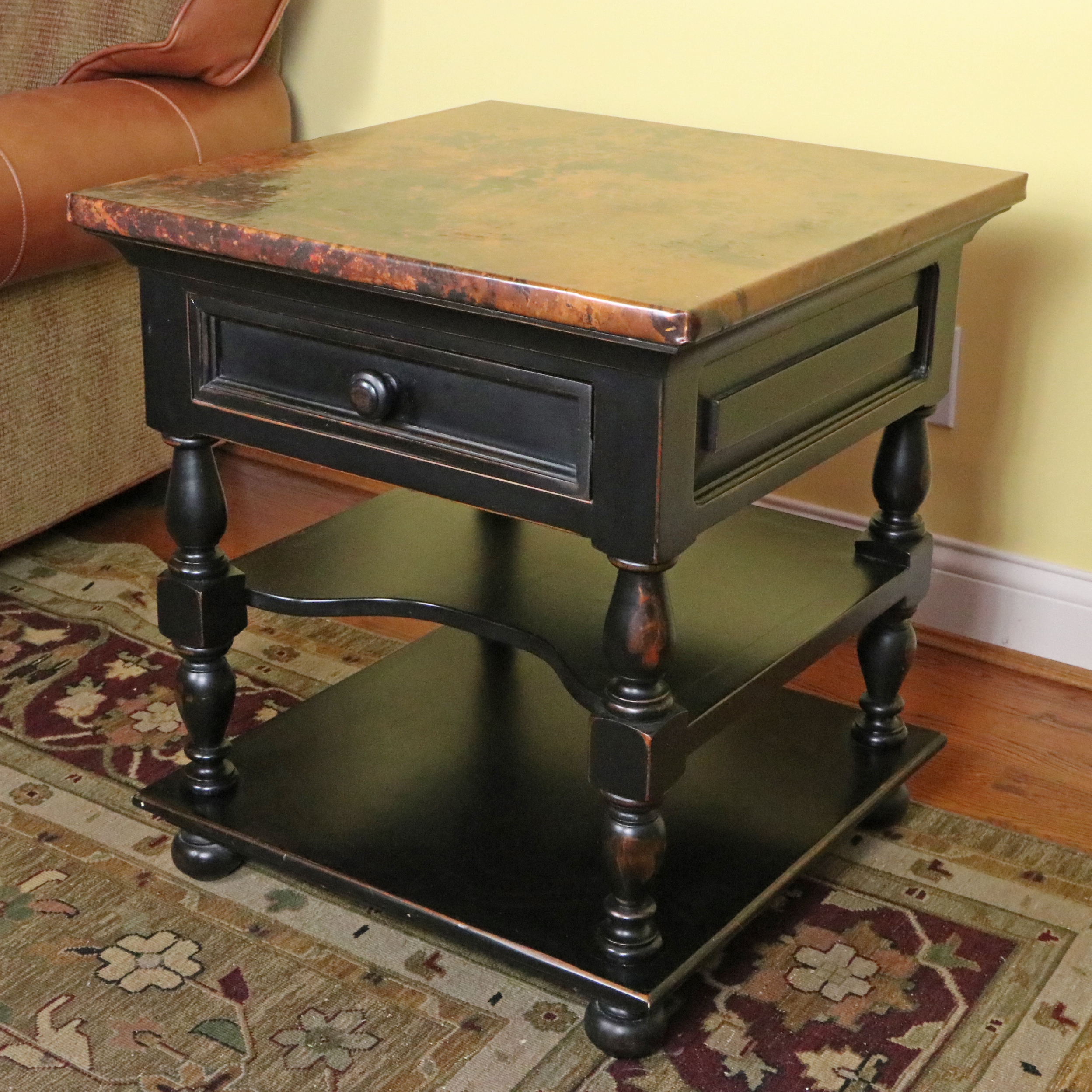 Arhaus Furniture "Cobrizo" Hammered Copper Top Side Table
