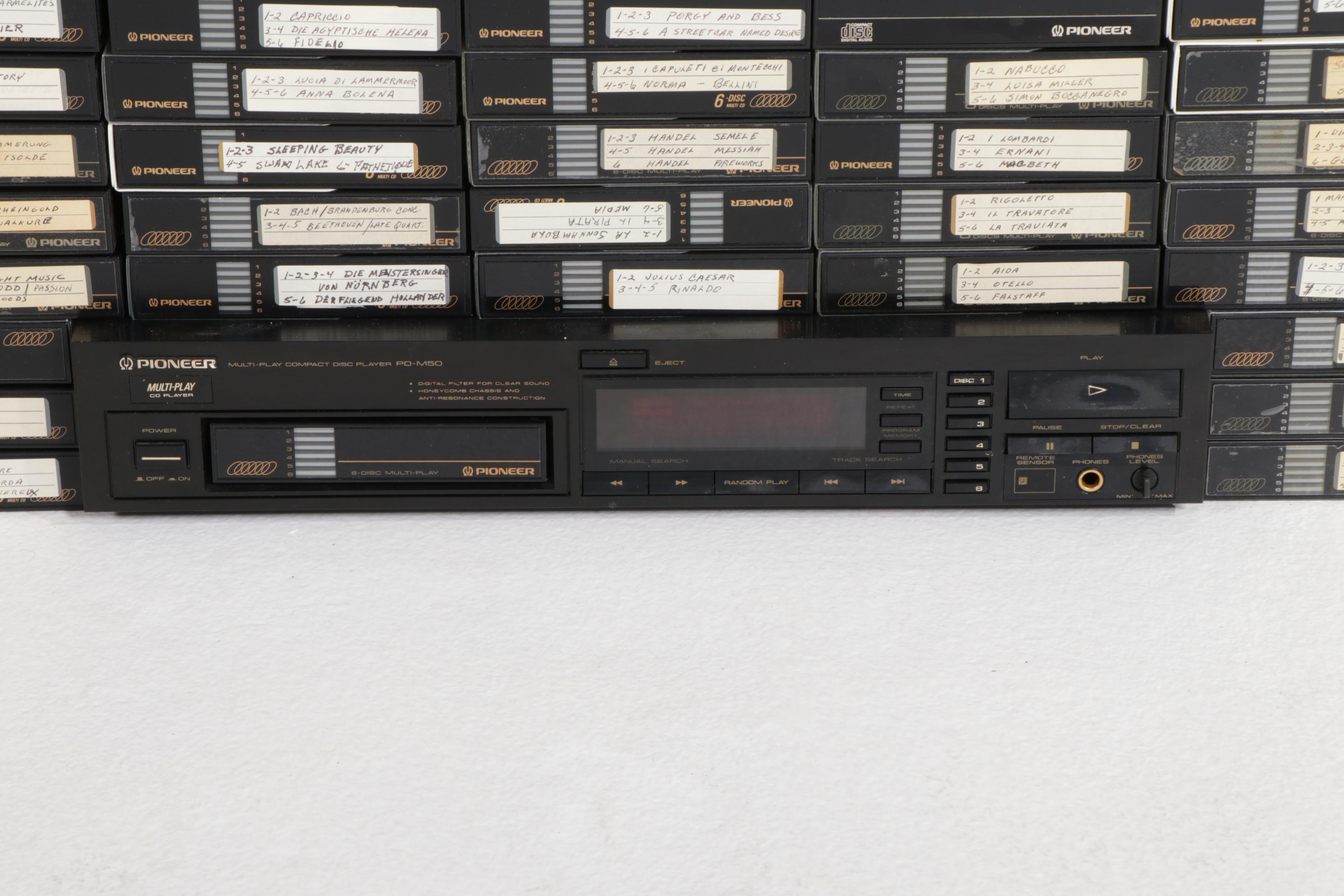 Pioneer PD-M50 CD Changer, 6-Disc Magazines and CD Collection