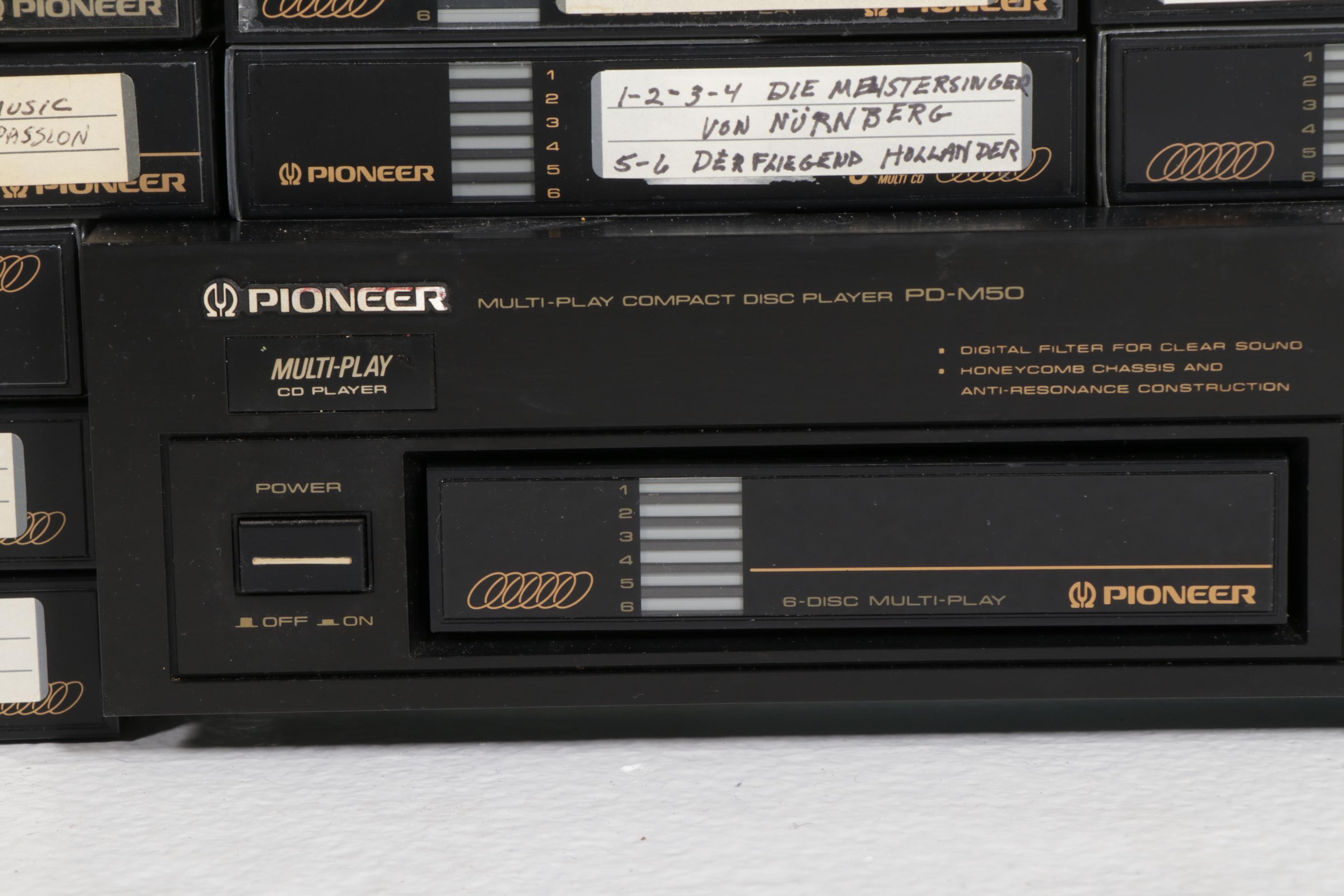 Pioneer PD-M50 CD Changer, 6-Disc Magazines and CD Collection
