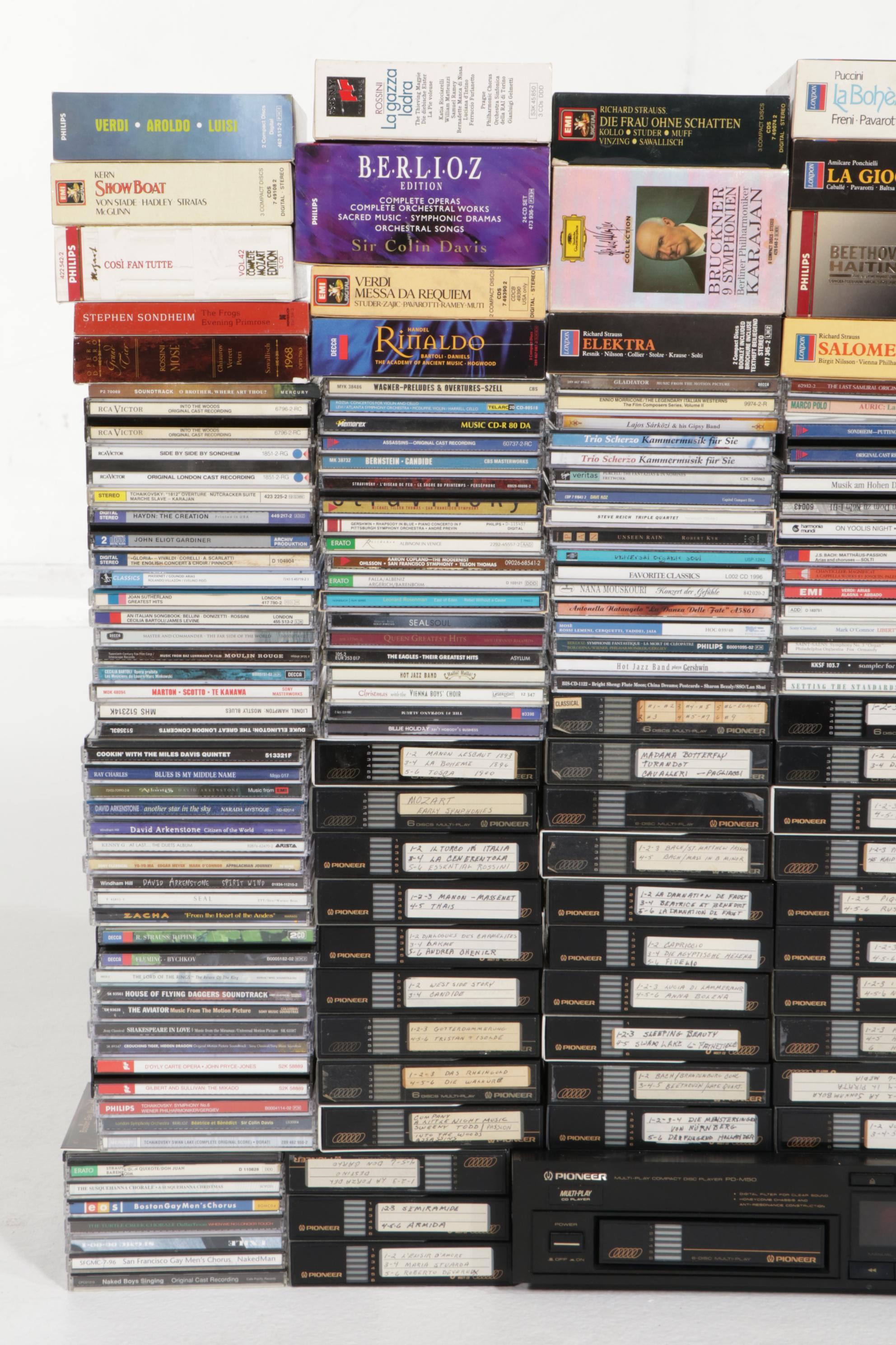 Pioneer PD-M50 CD Changer, 6-Disc Magazines and CD Collection