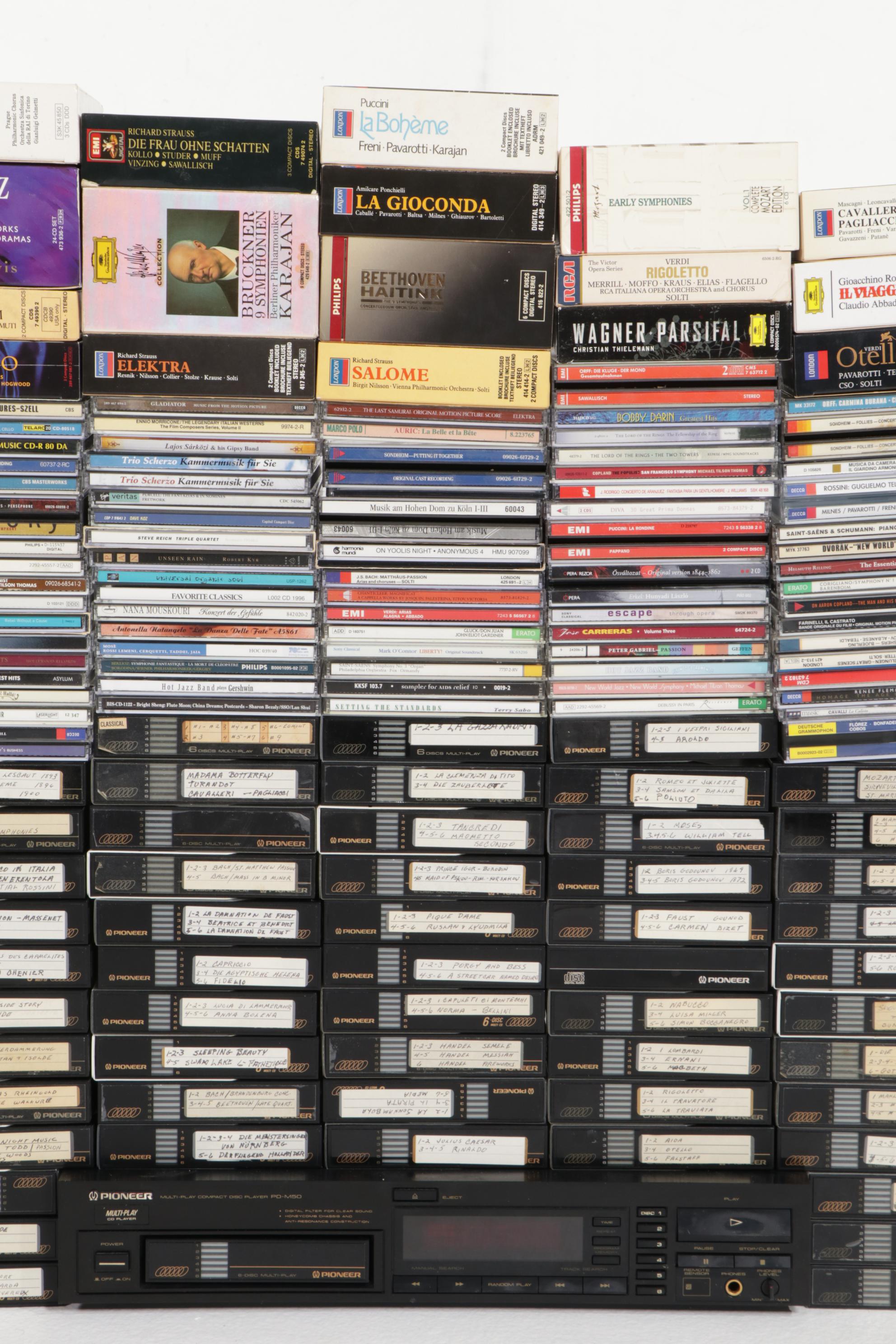 Pioneer PD-M50 CD Changer, 6-Disc Magazines and CD Collection