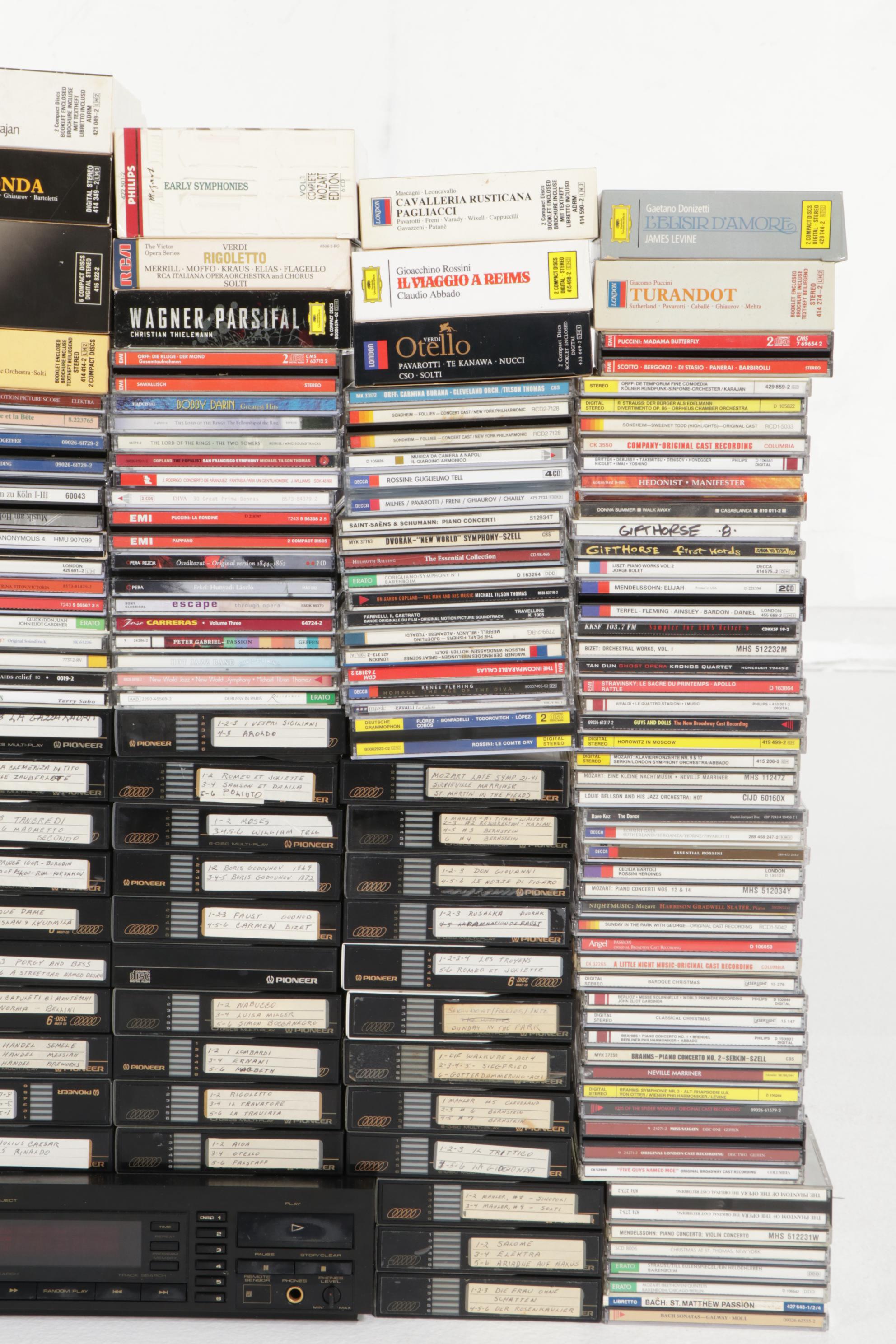 Pioneer PD-M50 CD Changer, 6-Disc Magazines and CD Collection