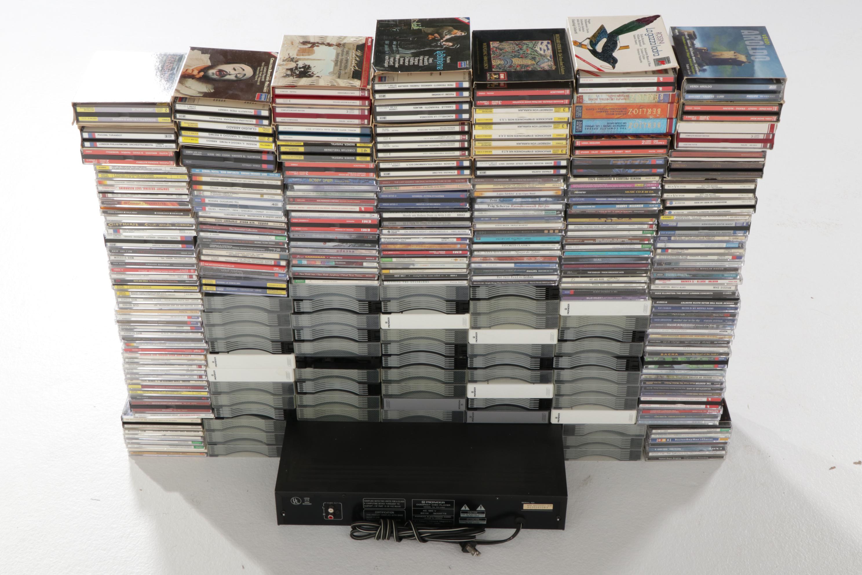 Pioneer PD-M50 CD Changer, 6-Disc Magazines and CD Collection