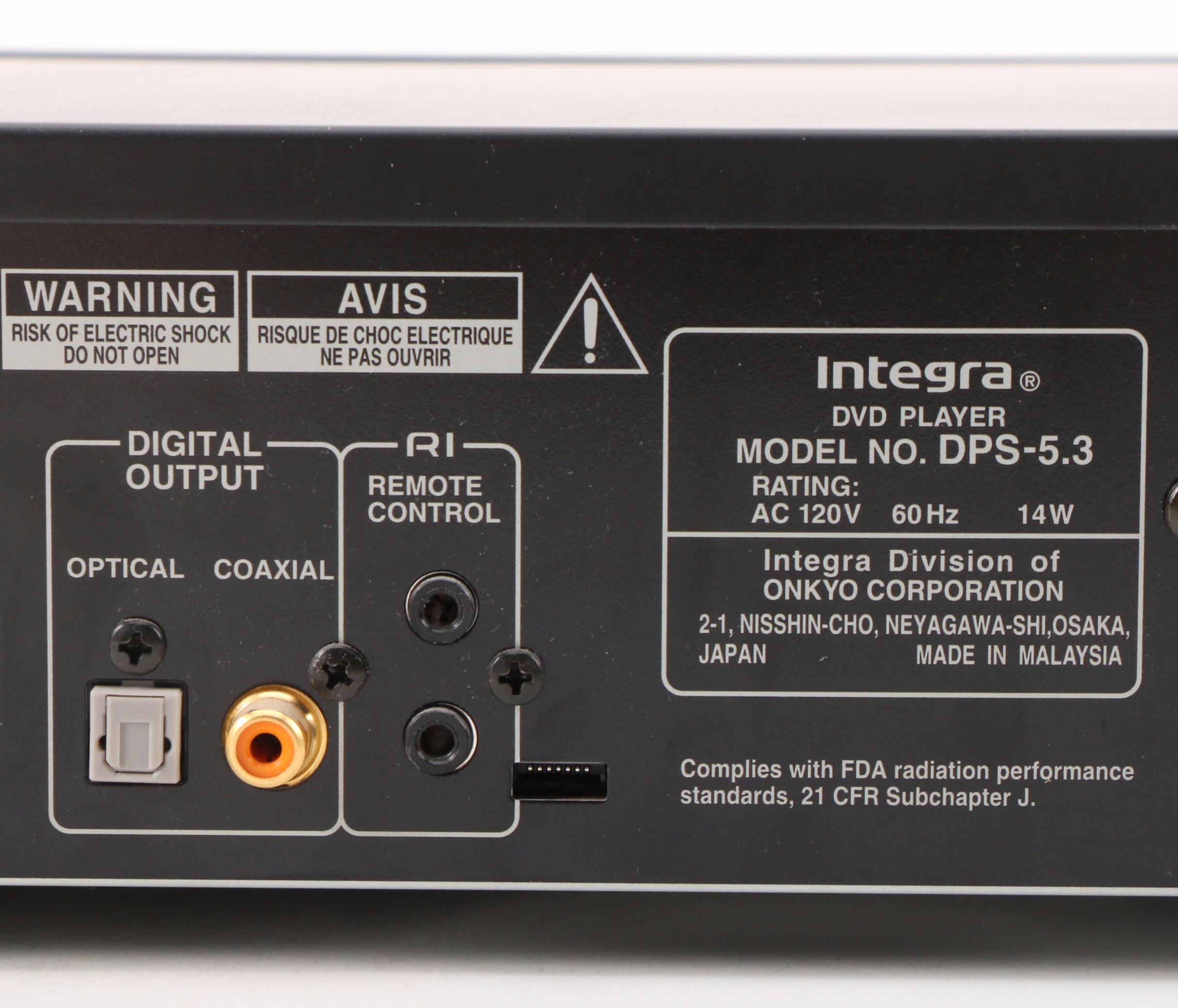 Integra DPS-5.3 DVD Player with Creative I-Trigue L3500 Speakers