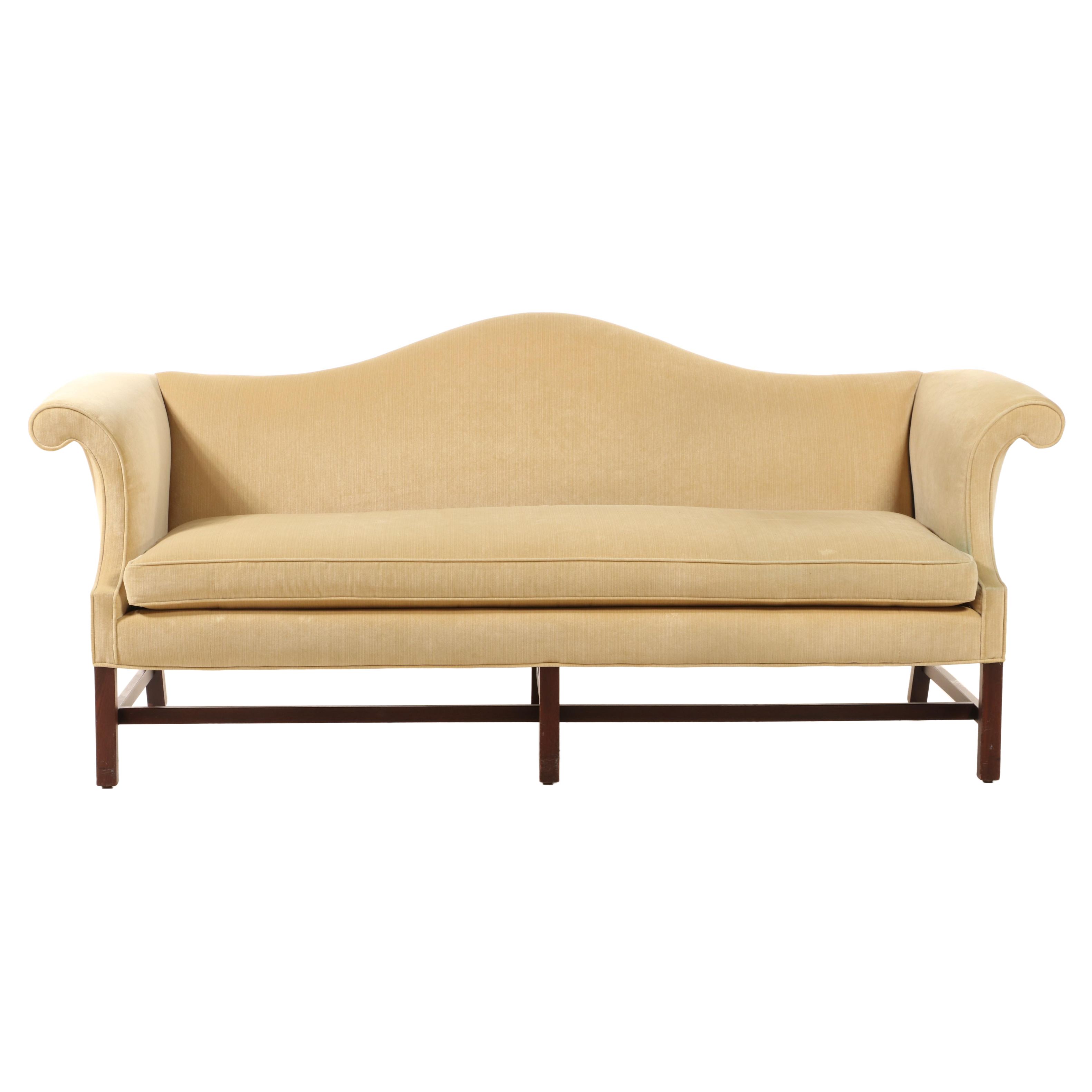 Kittinger "Williamsburg" Chippendale Style Mahogany Camel-Back Sofa