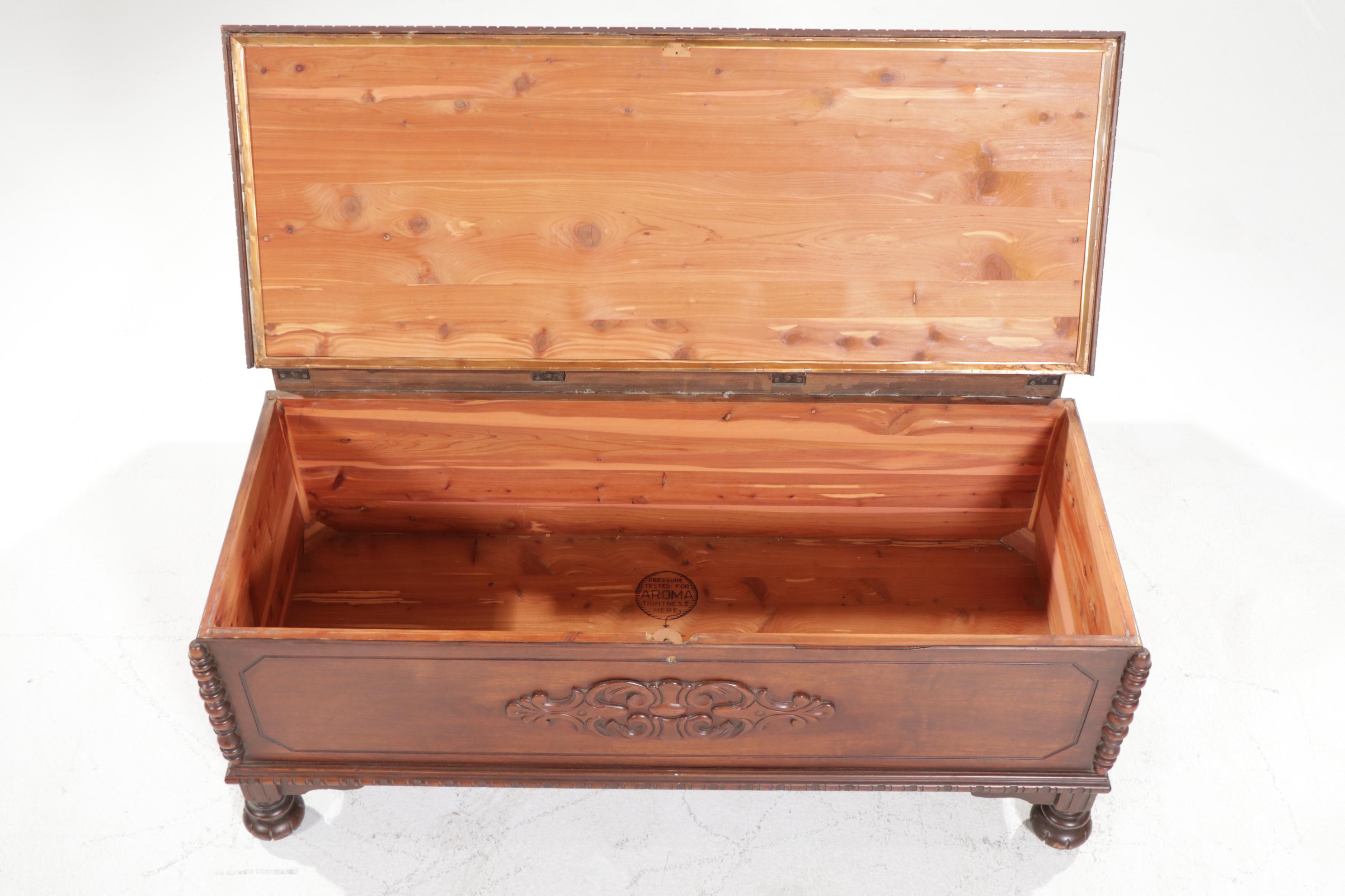Lane Furniture Spanish Baroque Style Cedar Lined Blanket Chest, 1930s